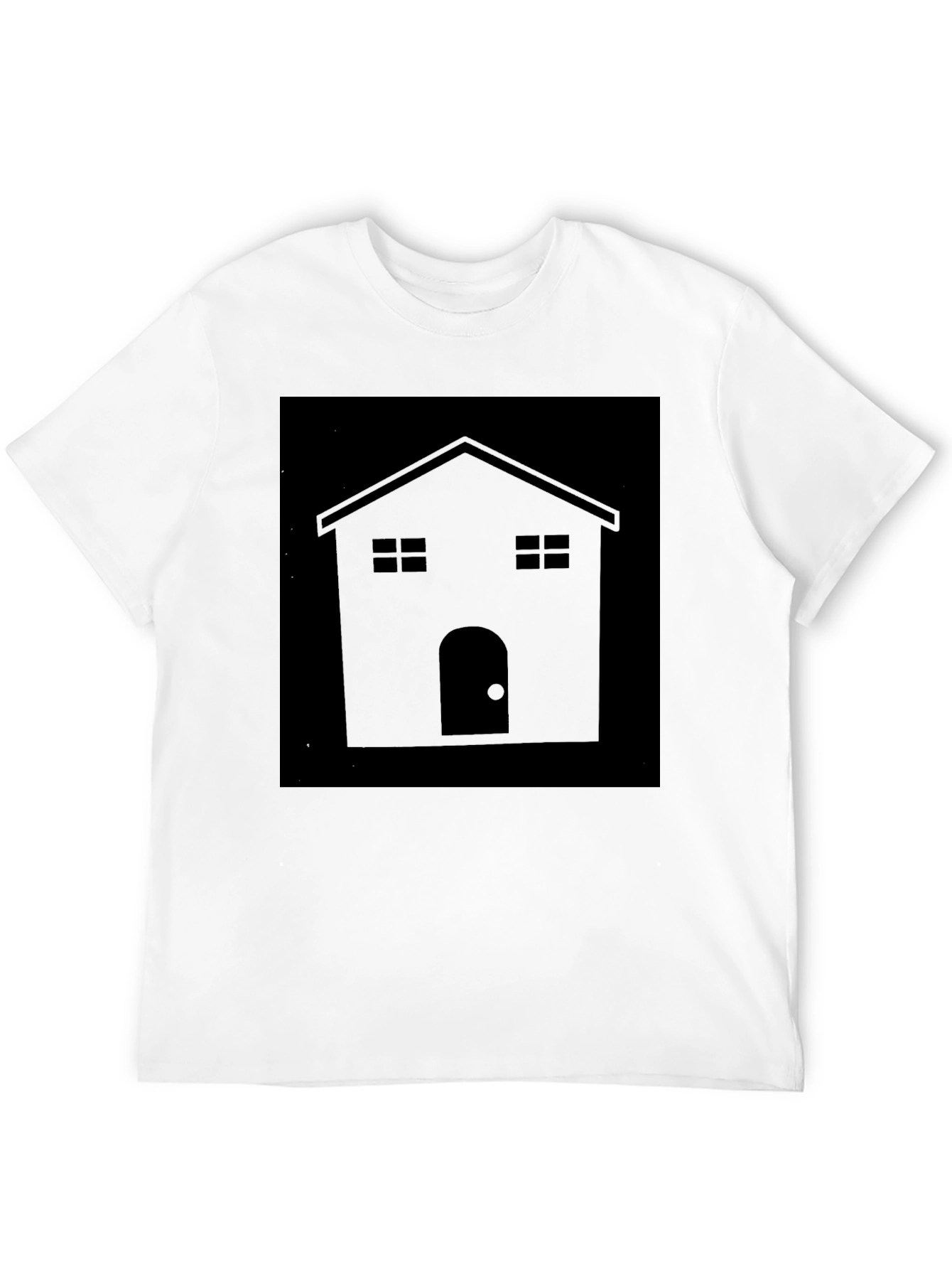 Minimalist House Graphic Tee - Black