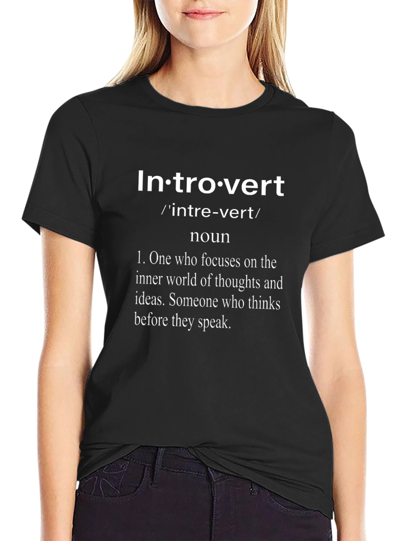 Introvert Definition T-Shirt - Black Cotton Tee