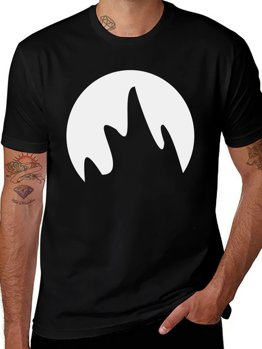 Abstract Mountain Graphic Tee - Black
