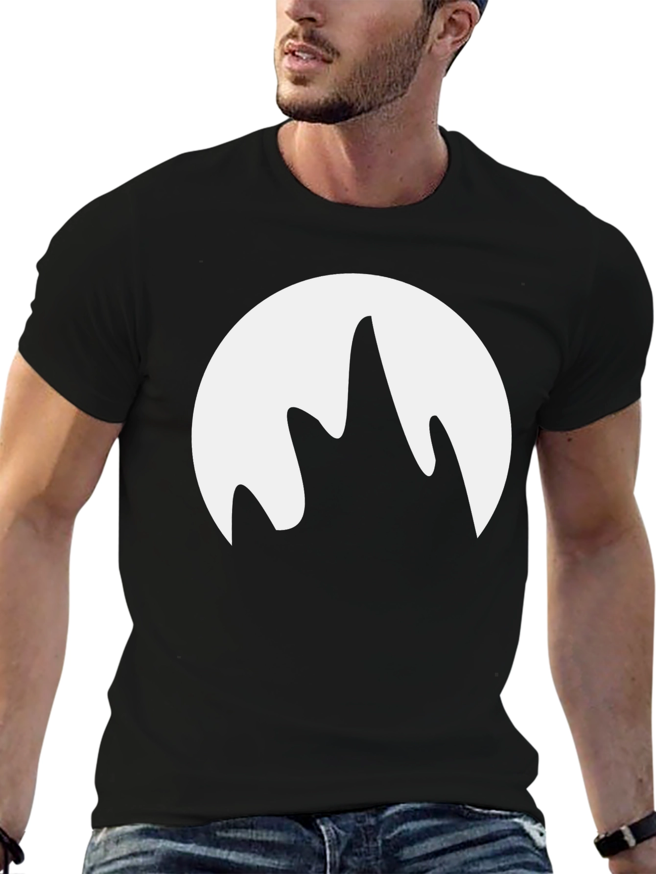 Abstract Mountain Graphic Tee - Black