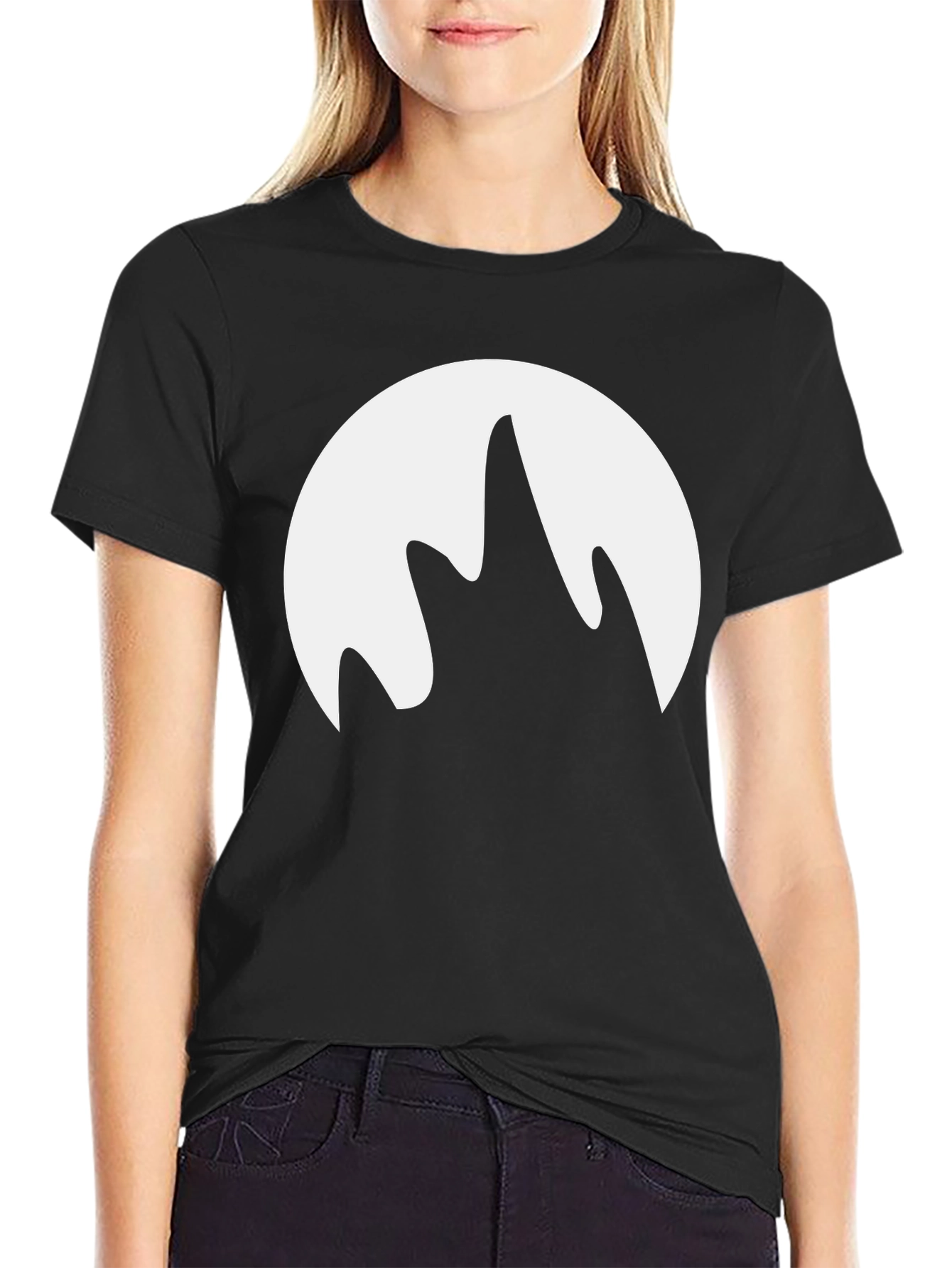 Abstract Mountain Graphic Tee - Black