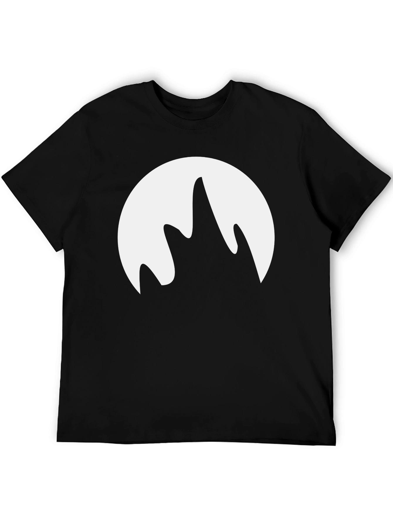 Abstract Mountain Graphic Tee - Black