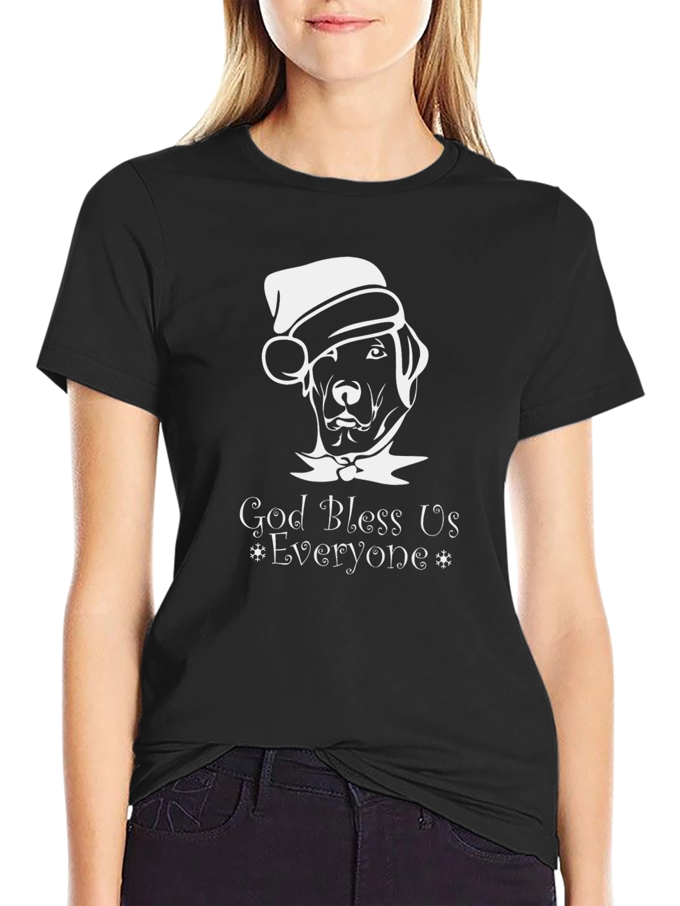God Bless Us Everyone Christmas Dog T-Shirt
