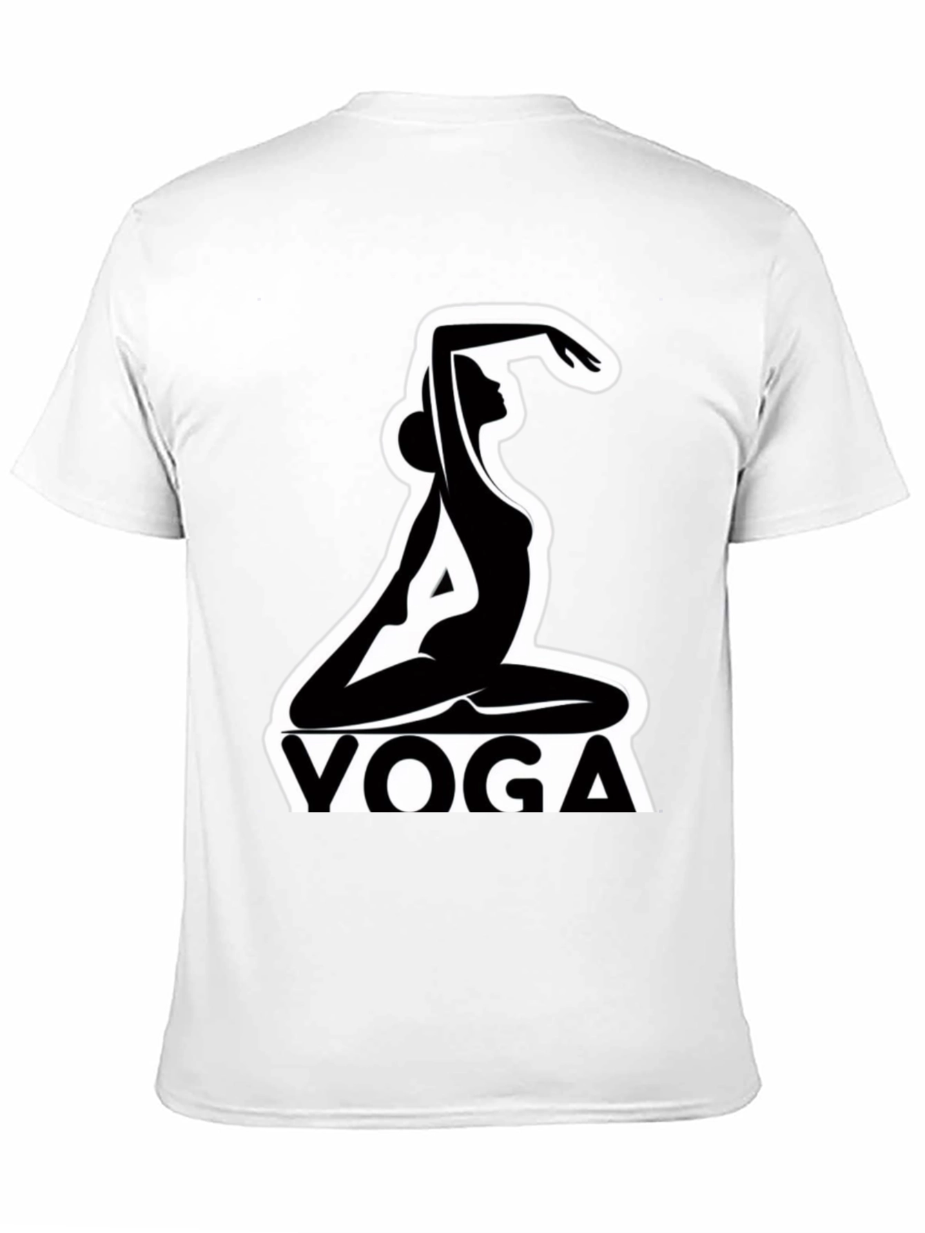 Yoga Silhouette Graphic Tee - Black Cotton Blend