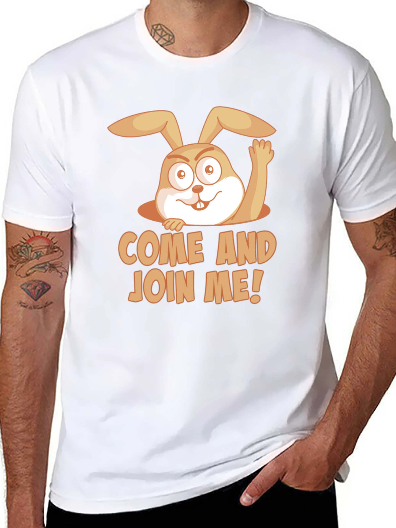 Come and Join Me! Rabbit Graphic T-Shirt