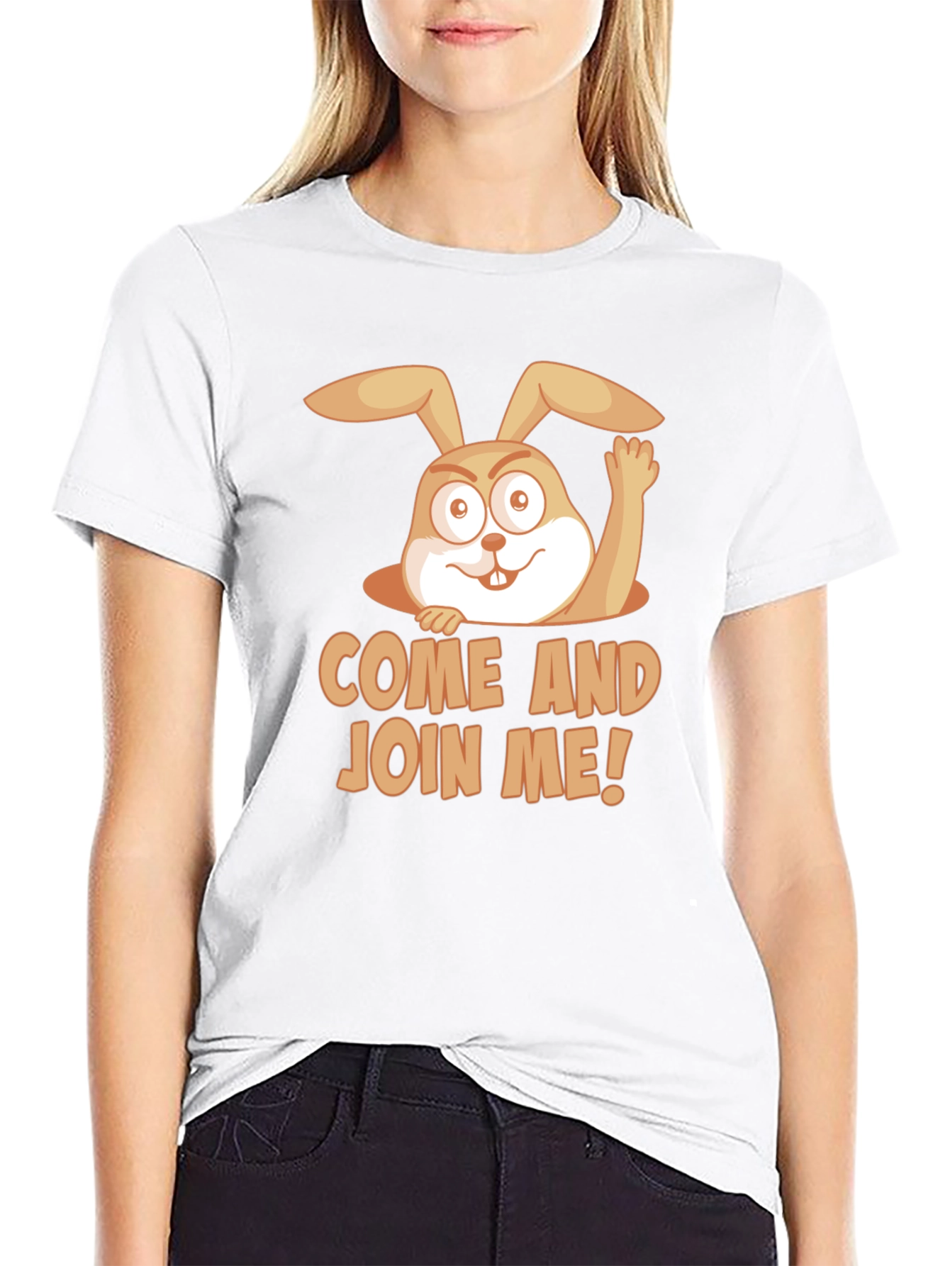 Come and Join Me! Rabbit Graphic T-Shirt