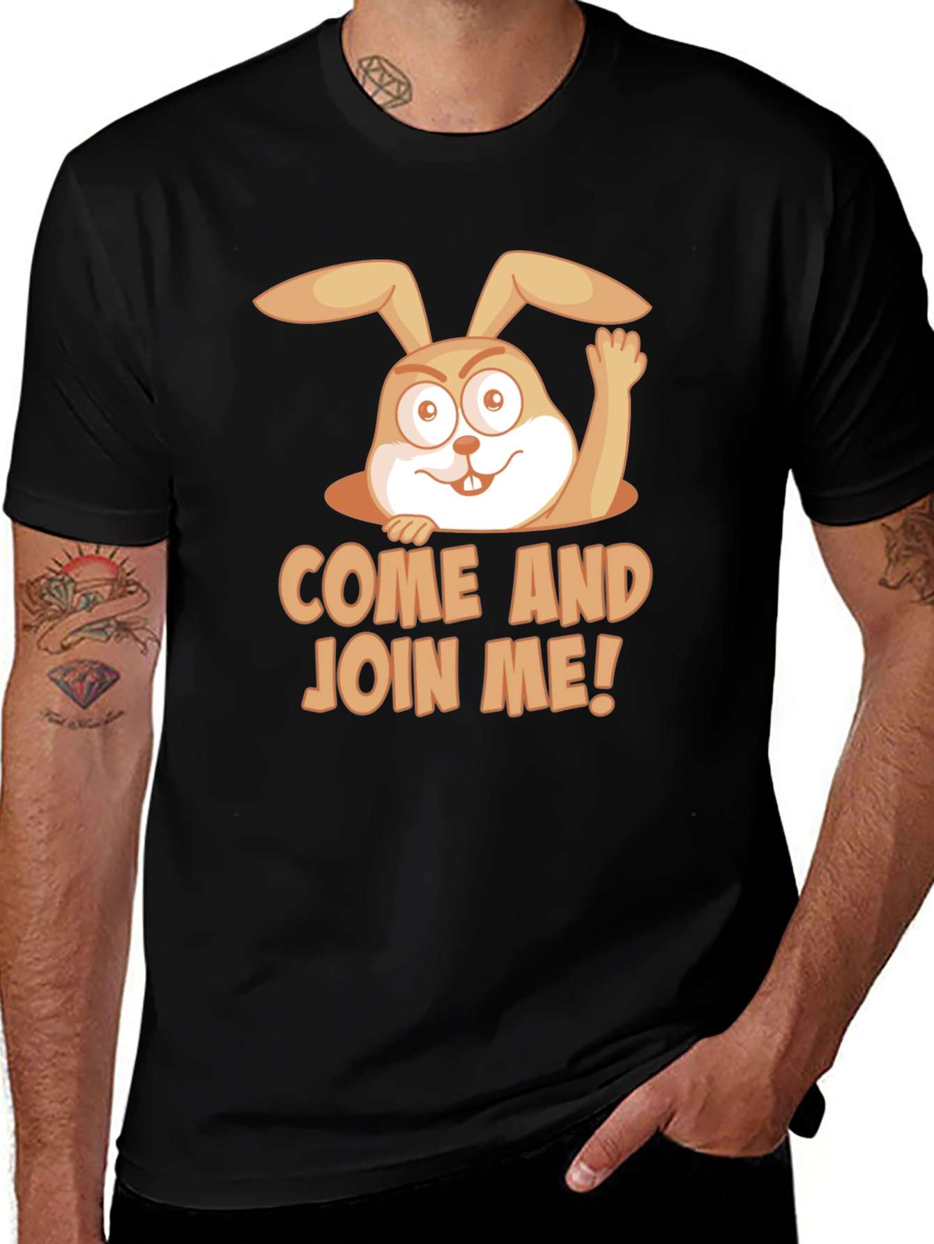 Come and Join Me! Rabbit Graphic T-Shirt