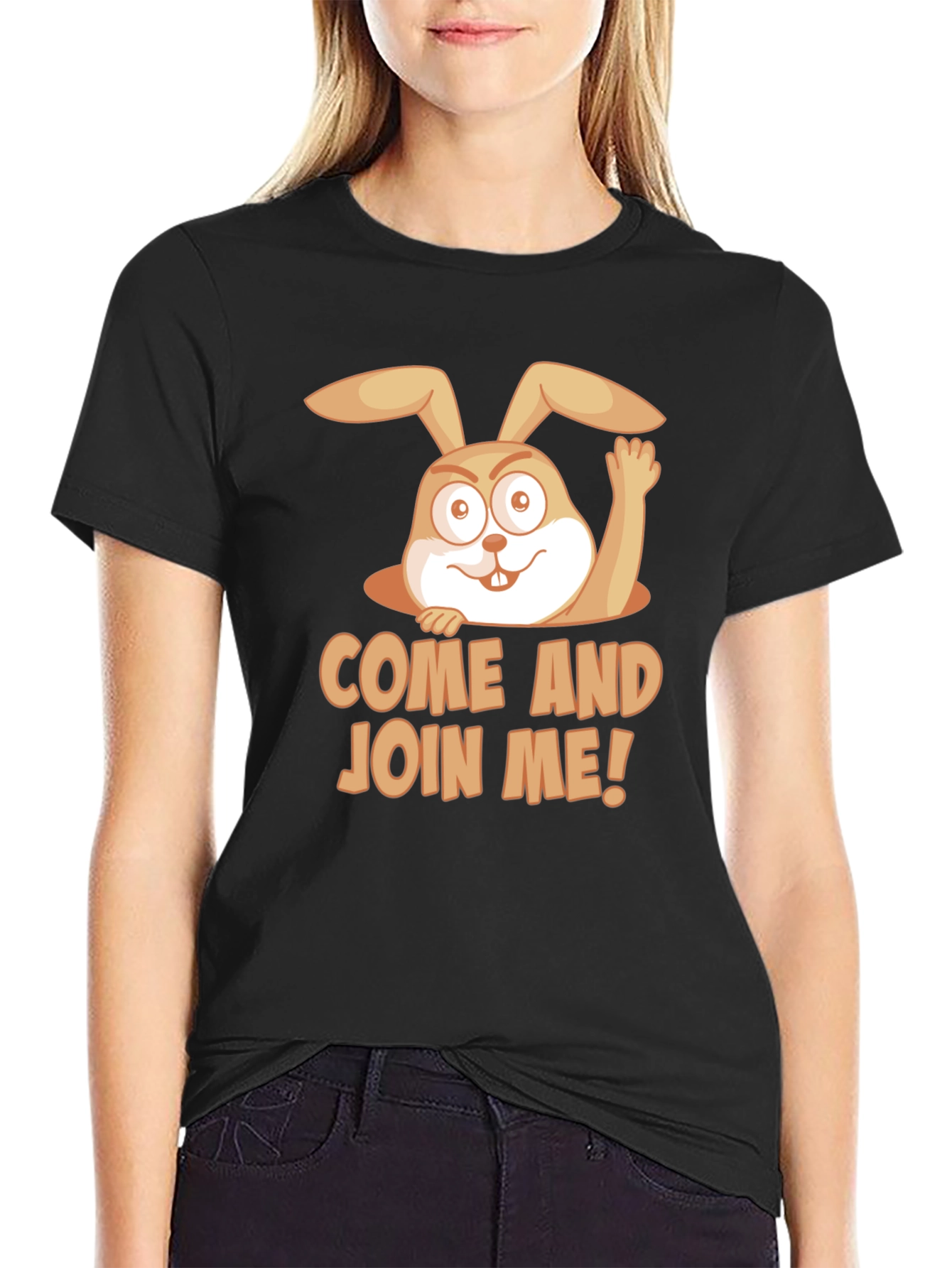 Come and Join Me! Rabbit Graphic T-Shirt