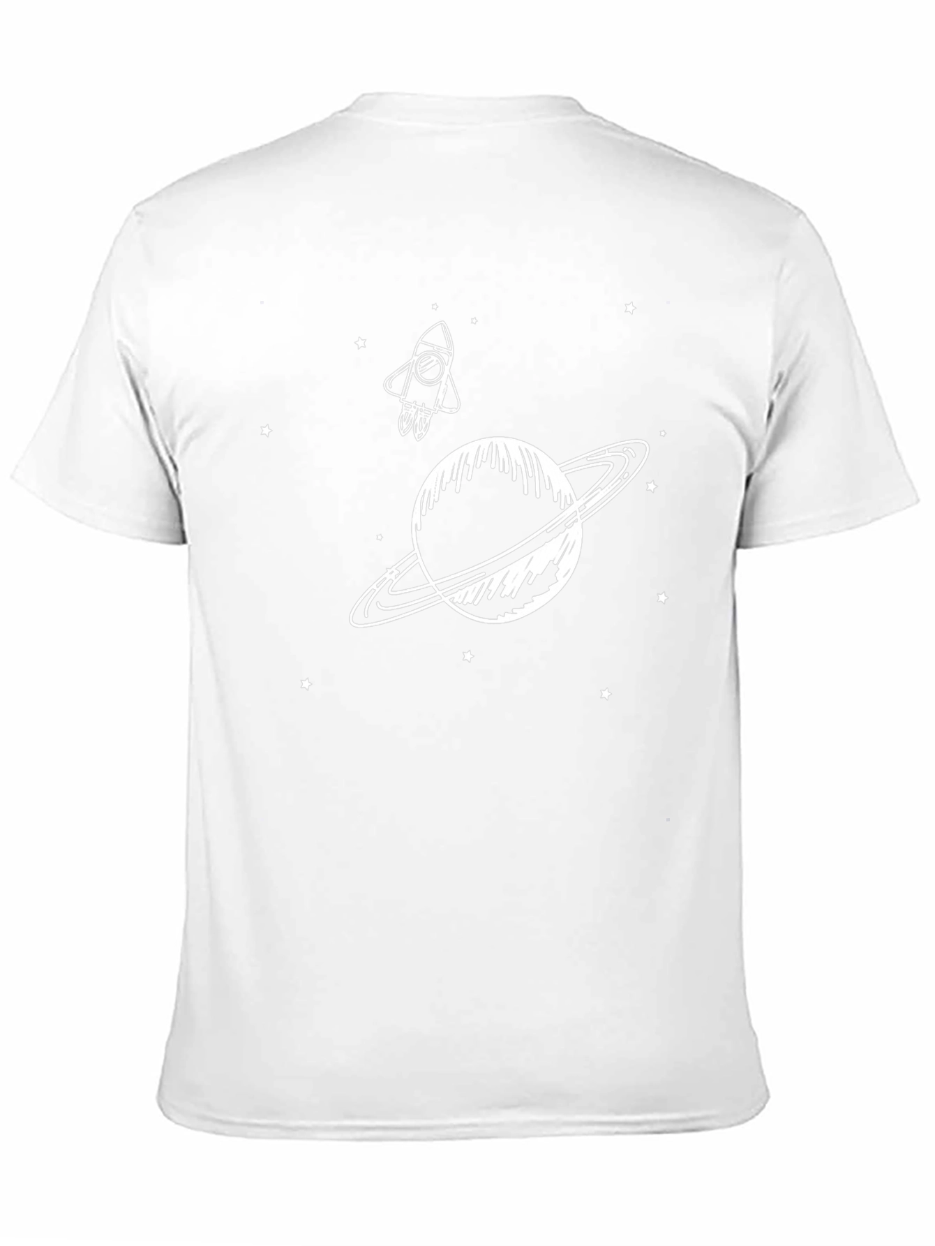 Space Rocket & Planet Graphic Tee - Black