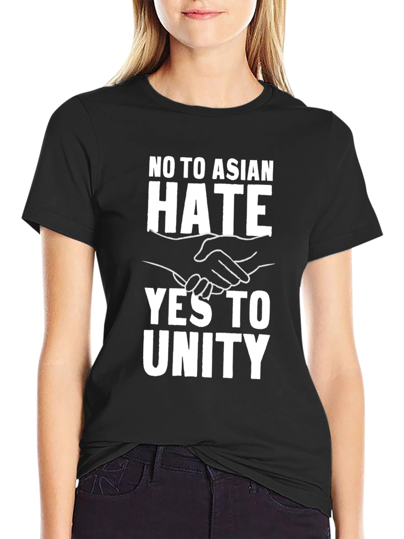 No Asian Hate Yes To Unity Black T-Shirt