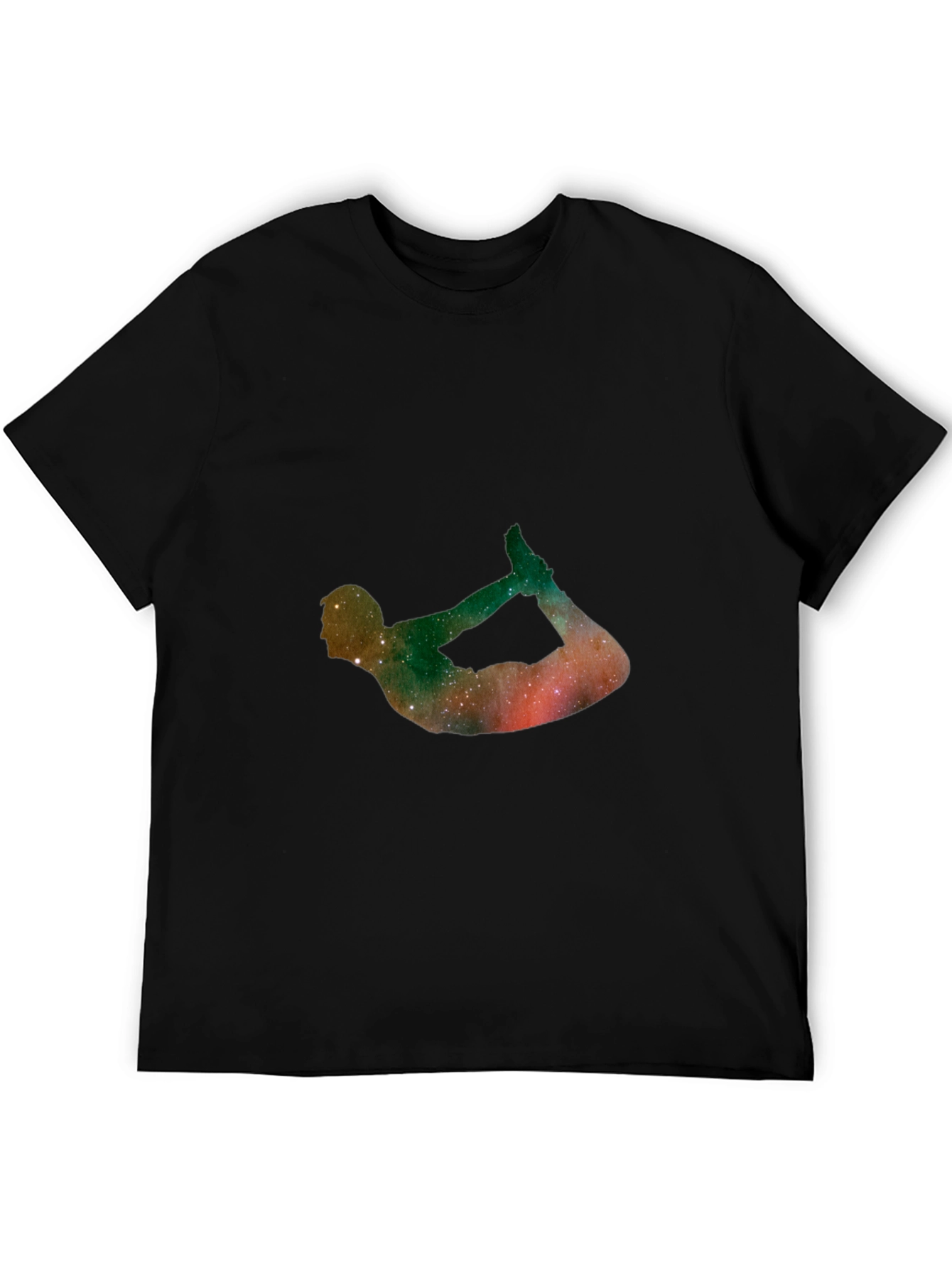 Galaxy Yoga Pose Black T-Shirt