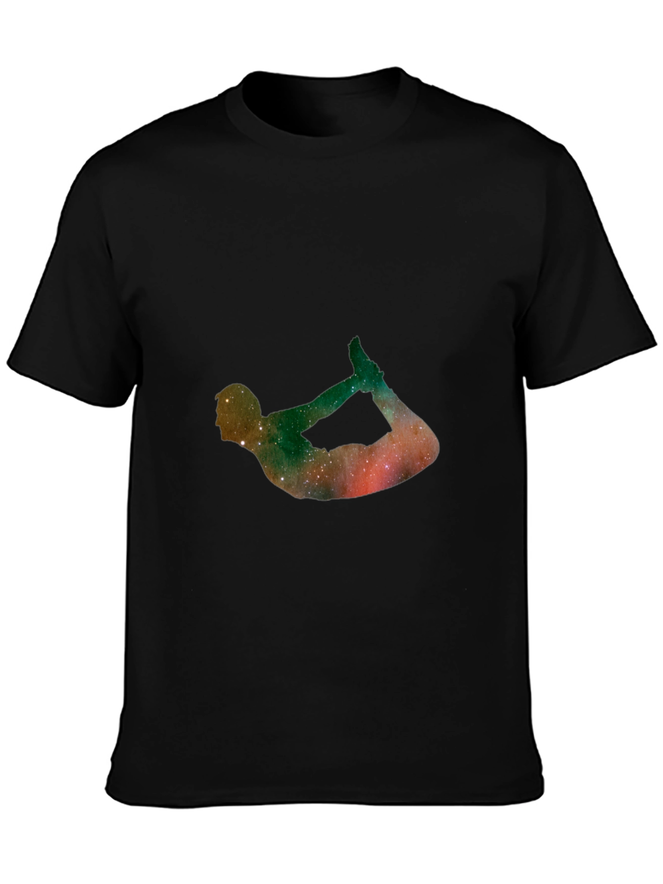 Galaxy Yoga Pose Black T-Shirt