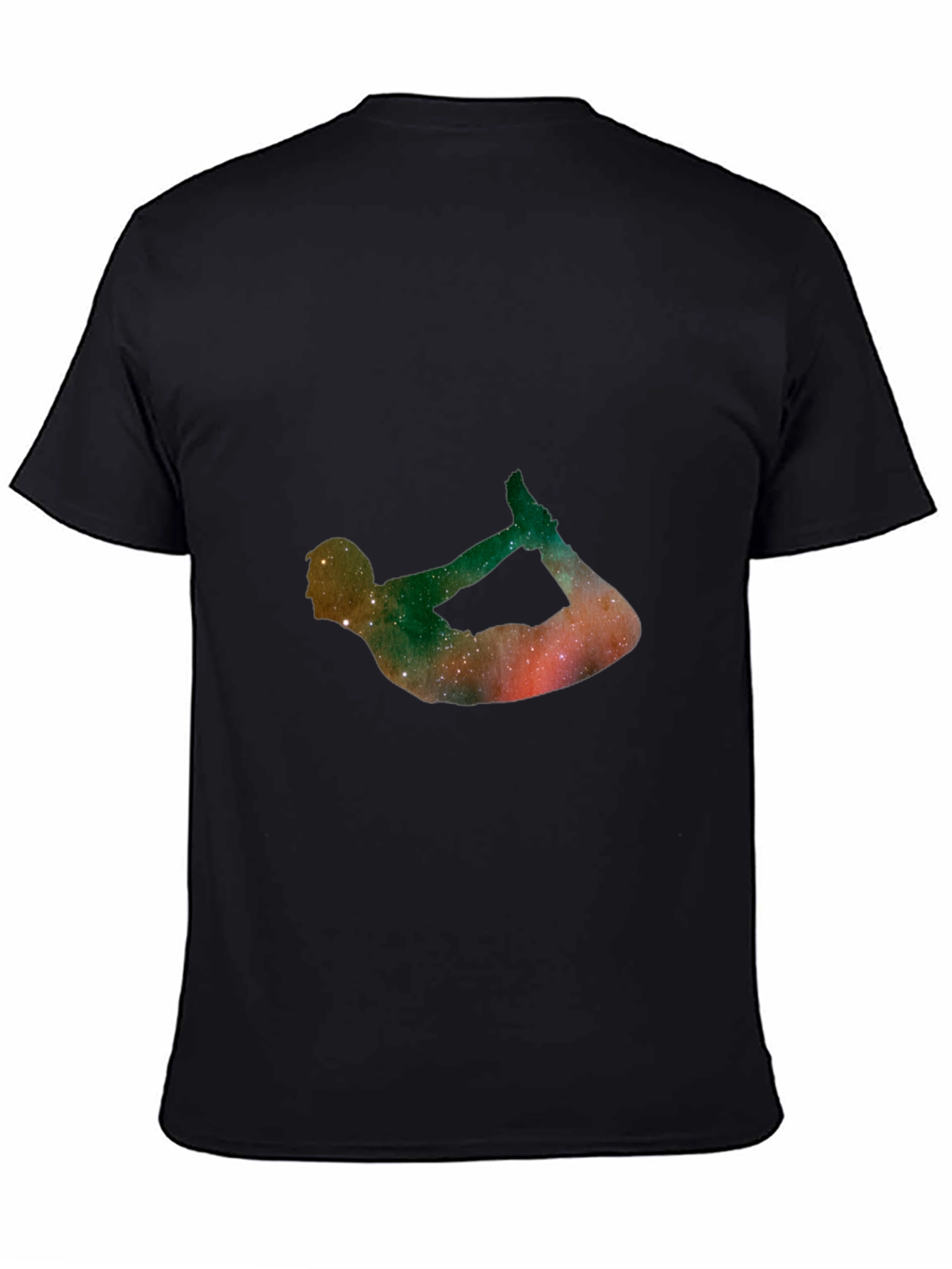 Galaxy Yoga Pose Black T-Shirt