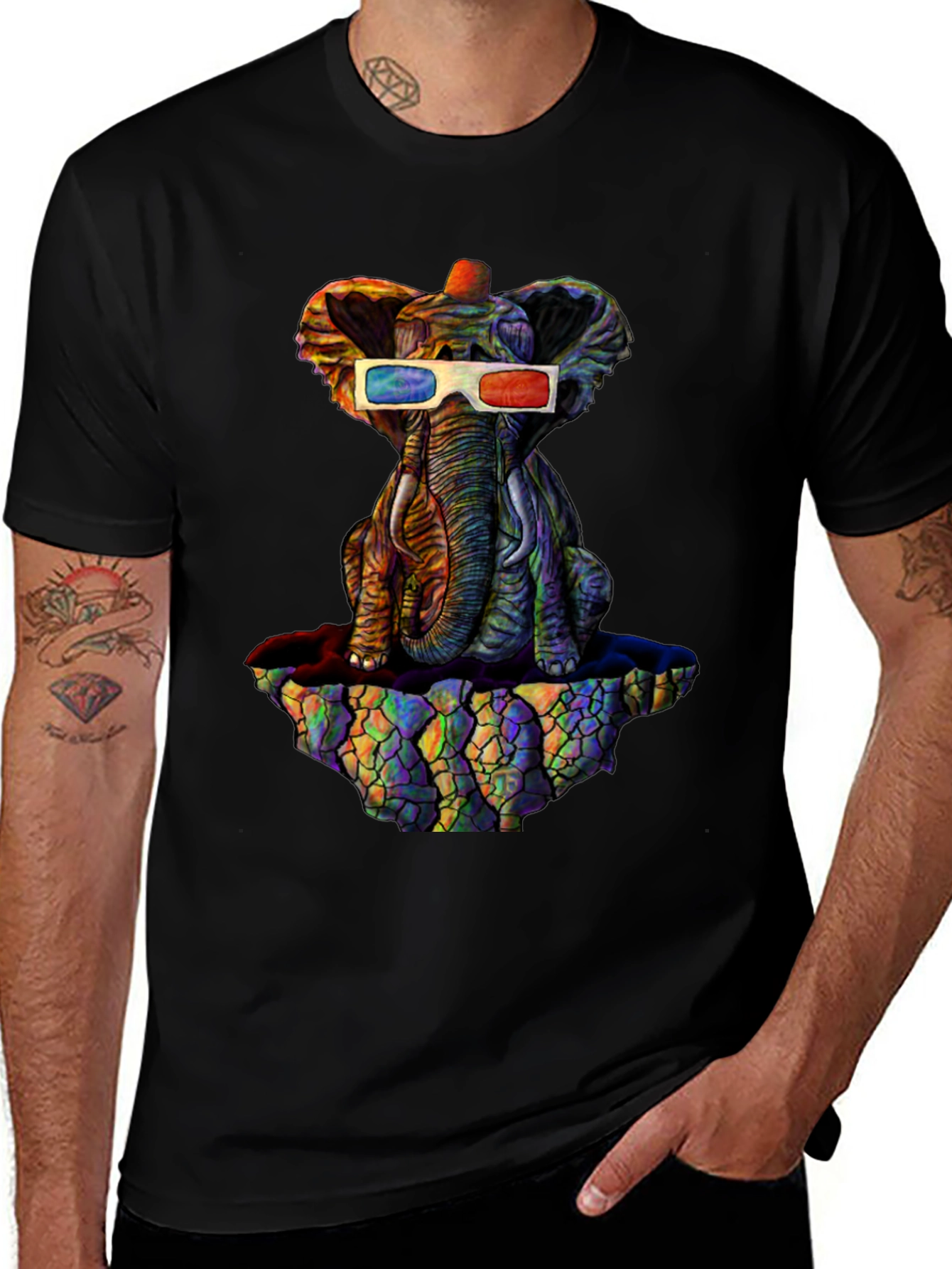Cool 3D Elephant Graphic Tee