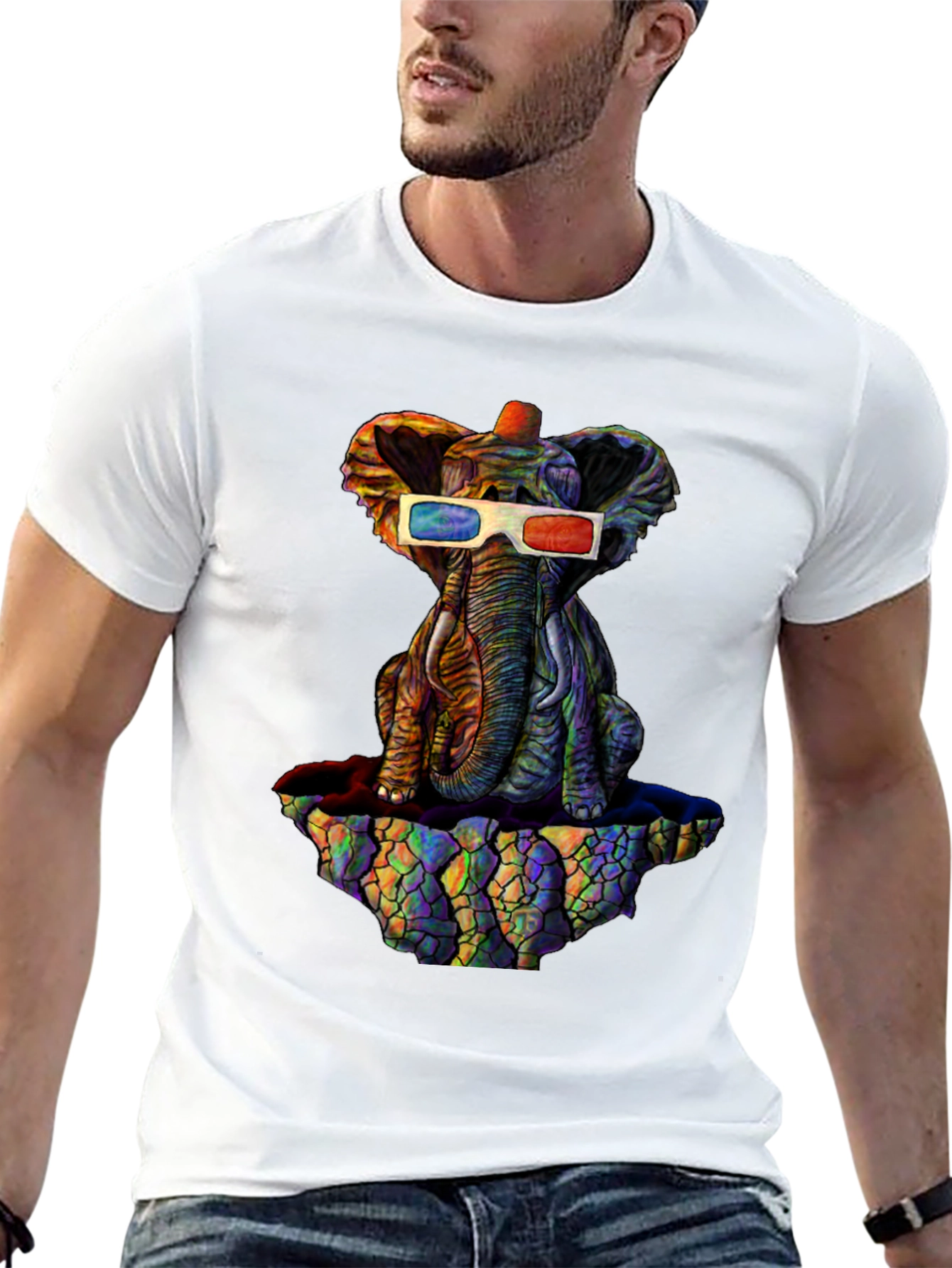 Cool 3D Elephant Graphic Tee