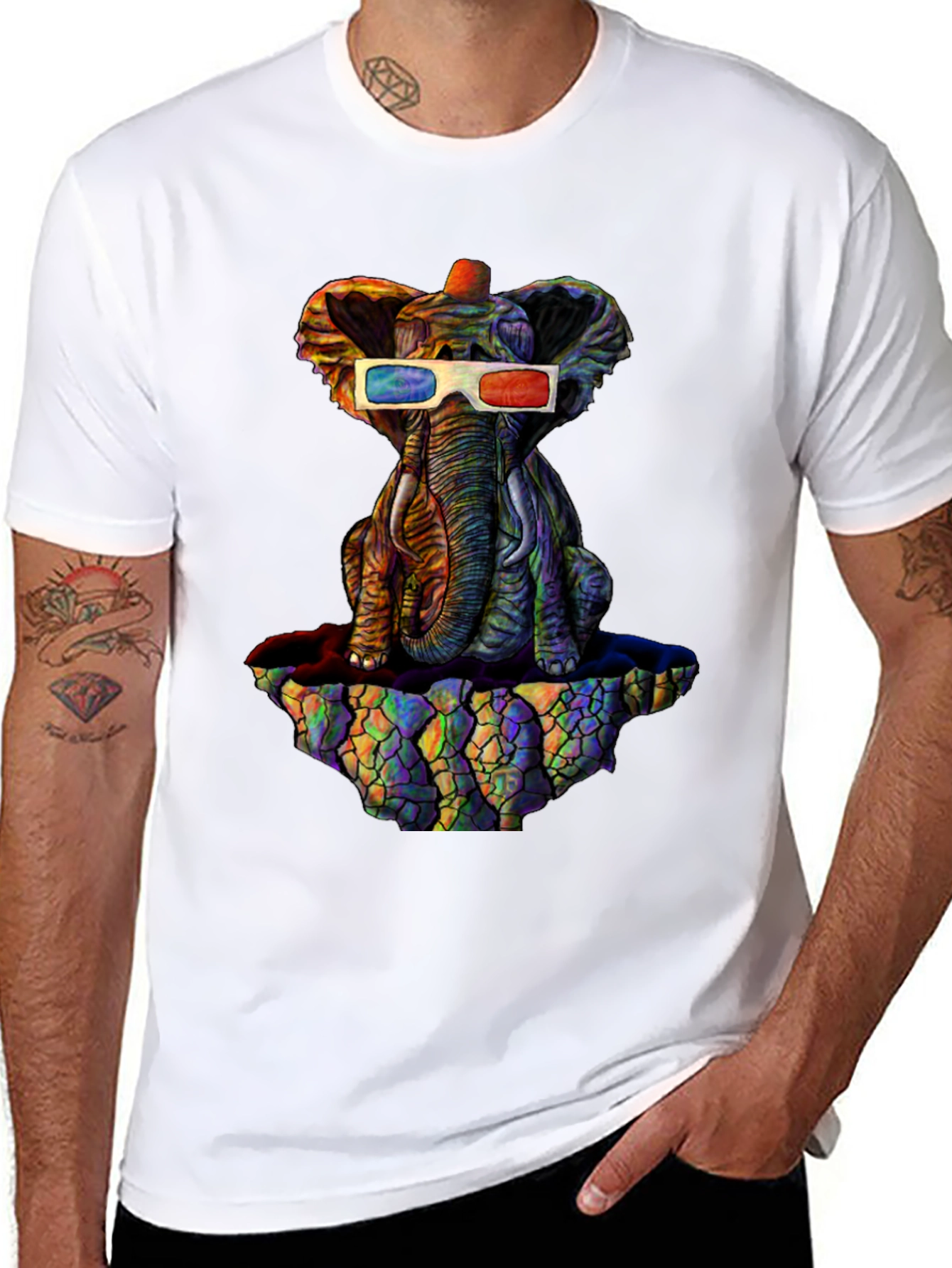 Cool 3D Elephant Graphic Tee