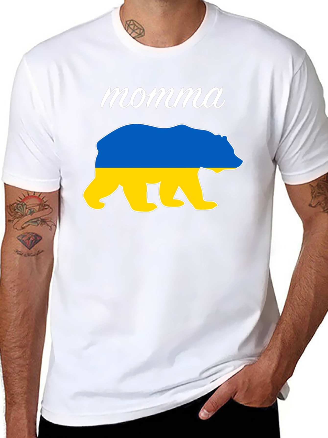 Momma Bear Ukraine Flag T-Shirt