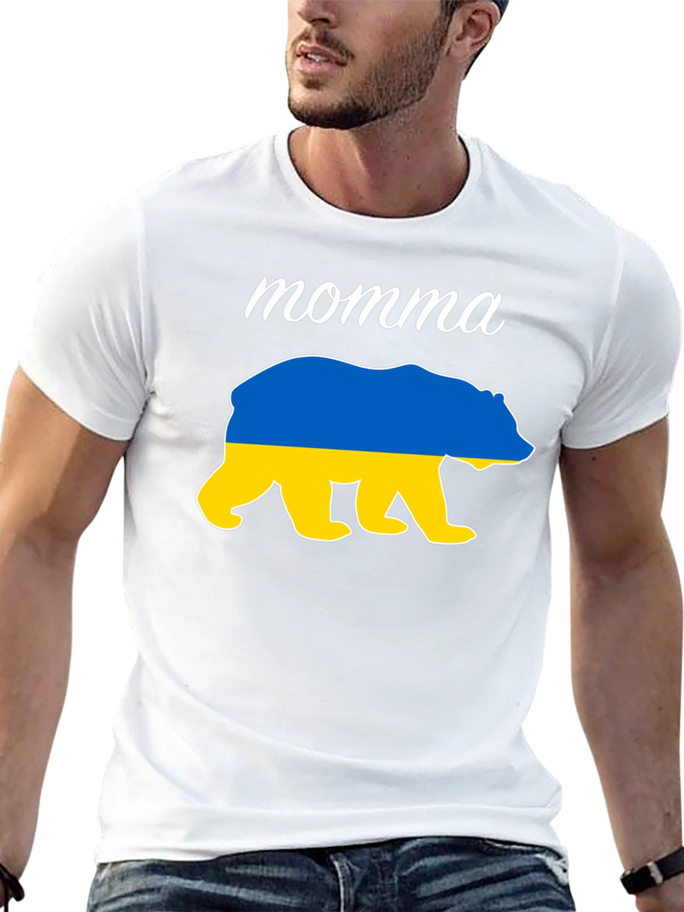 Momma Bear Ukraine Flag T-Shirt