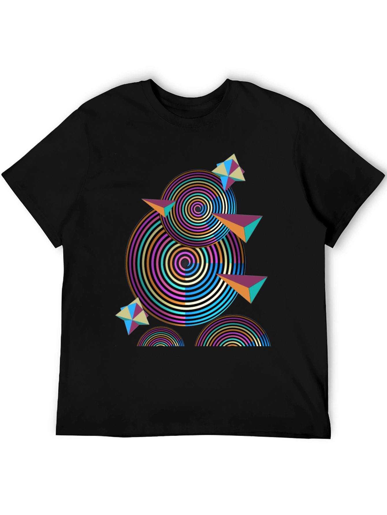 Abstract Geometric Black T-Shirt