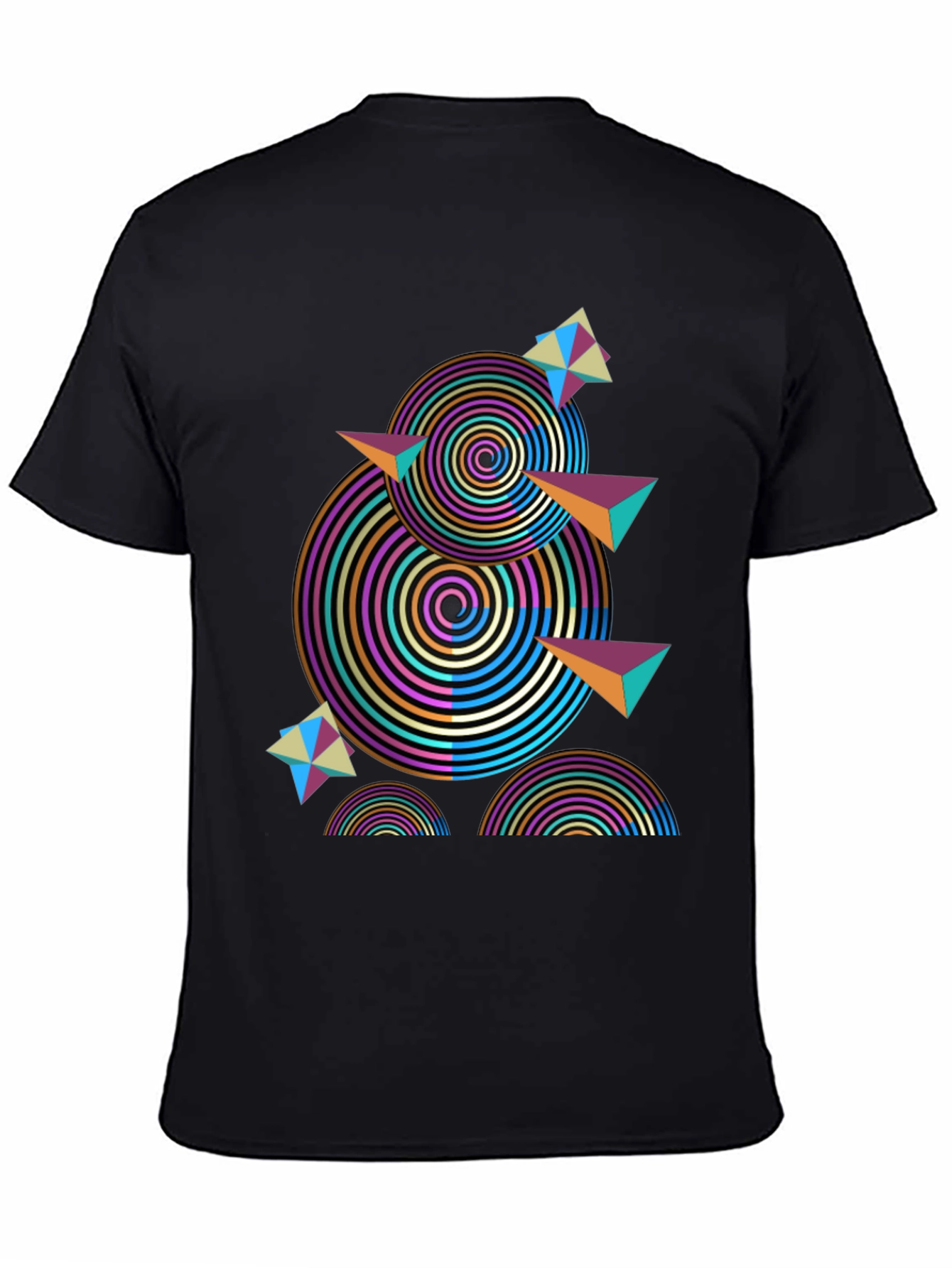Abstract Geometric Black T-Shirt