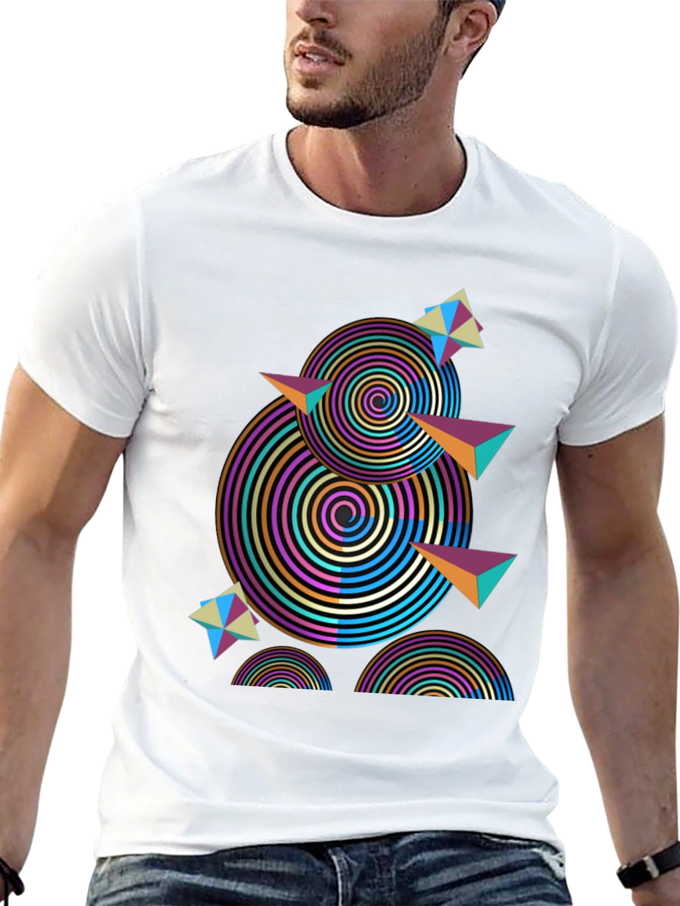 Abstract Geometric Black T-Shirt