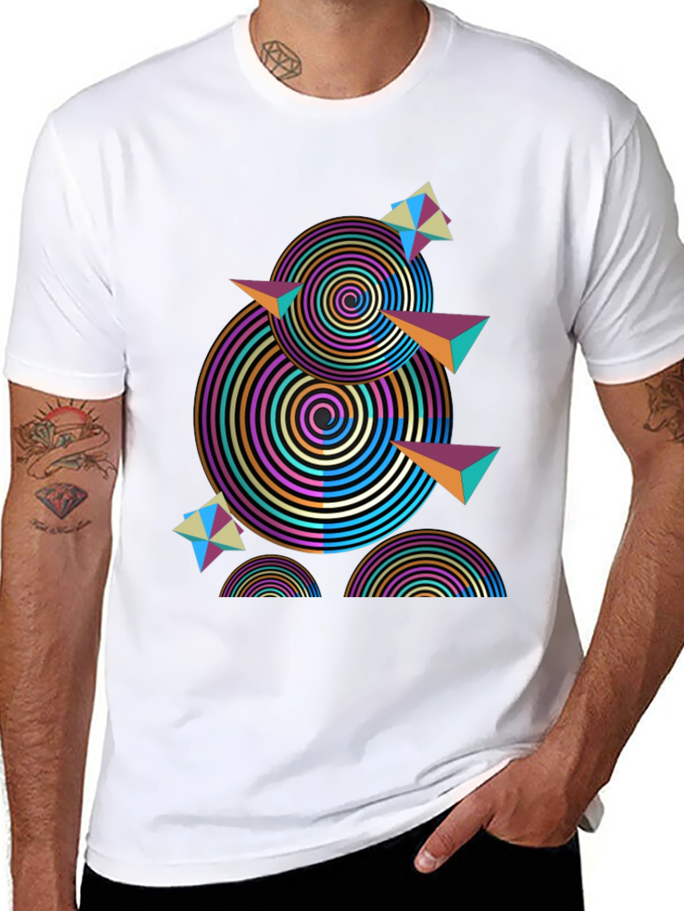 Abstract Geometric Black T-Shirt