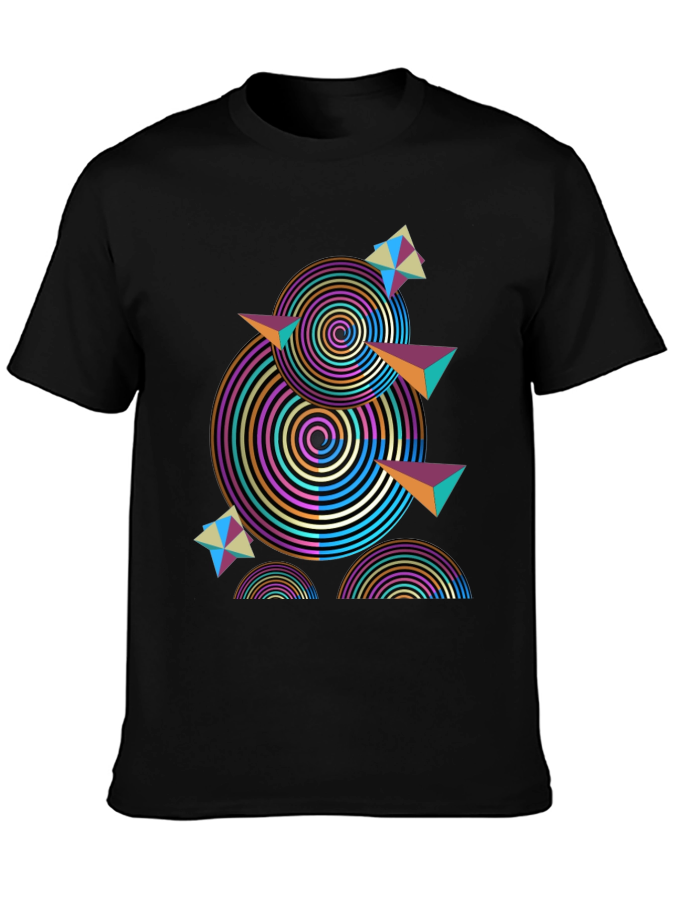 Abstract Geometric Black T-Shirt