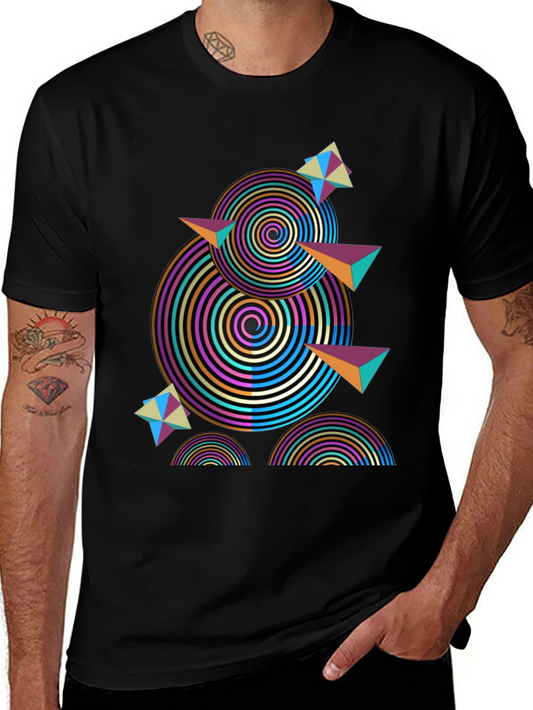 Abstract Geometric Black T-Shirt