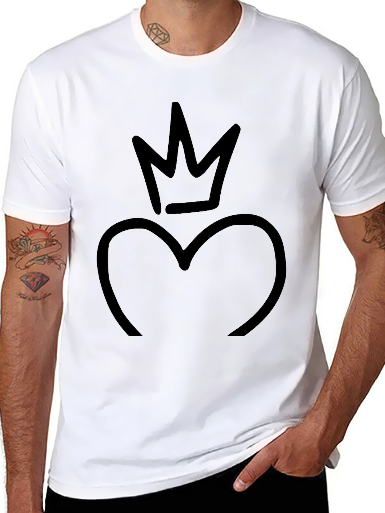 Heart Crown Graphic Black T-Shirt