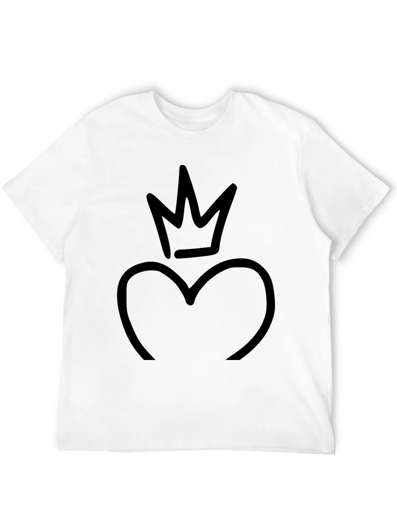 Heart Crown Graphic Black T-Shirt