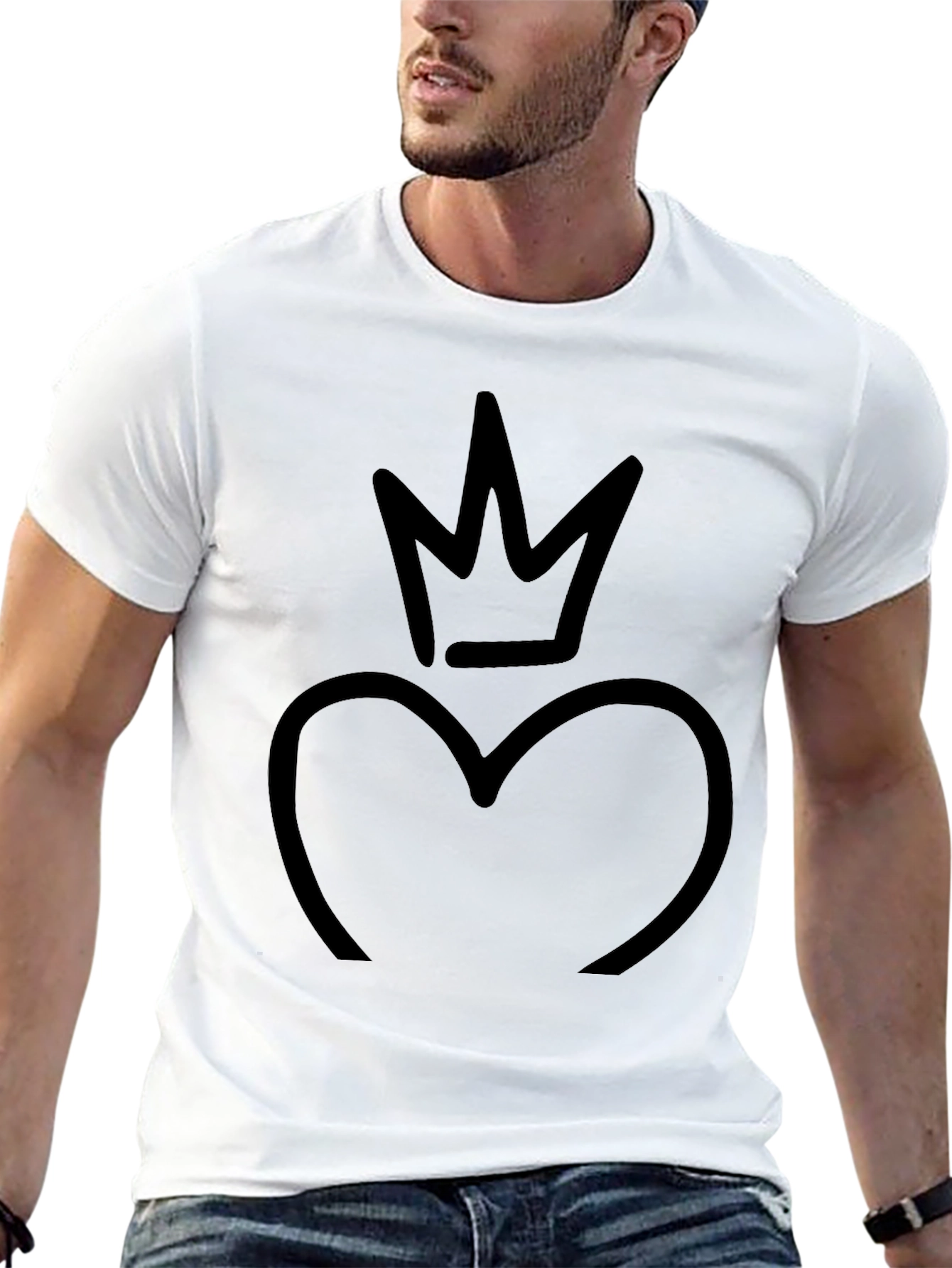 Heart Crown Graphic Black T-Shirt