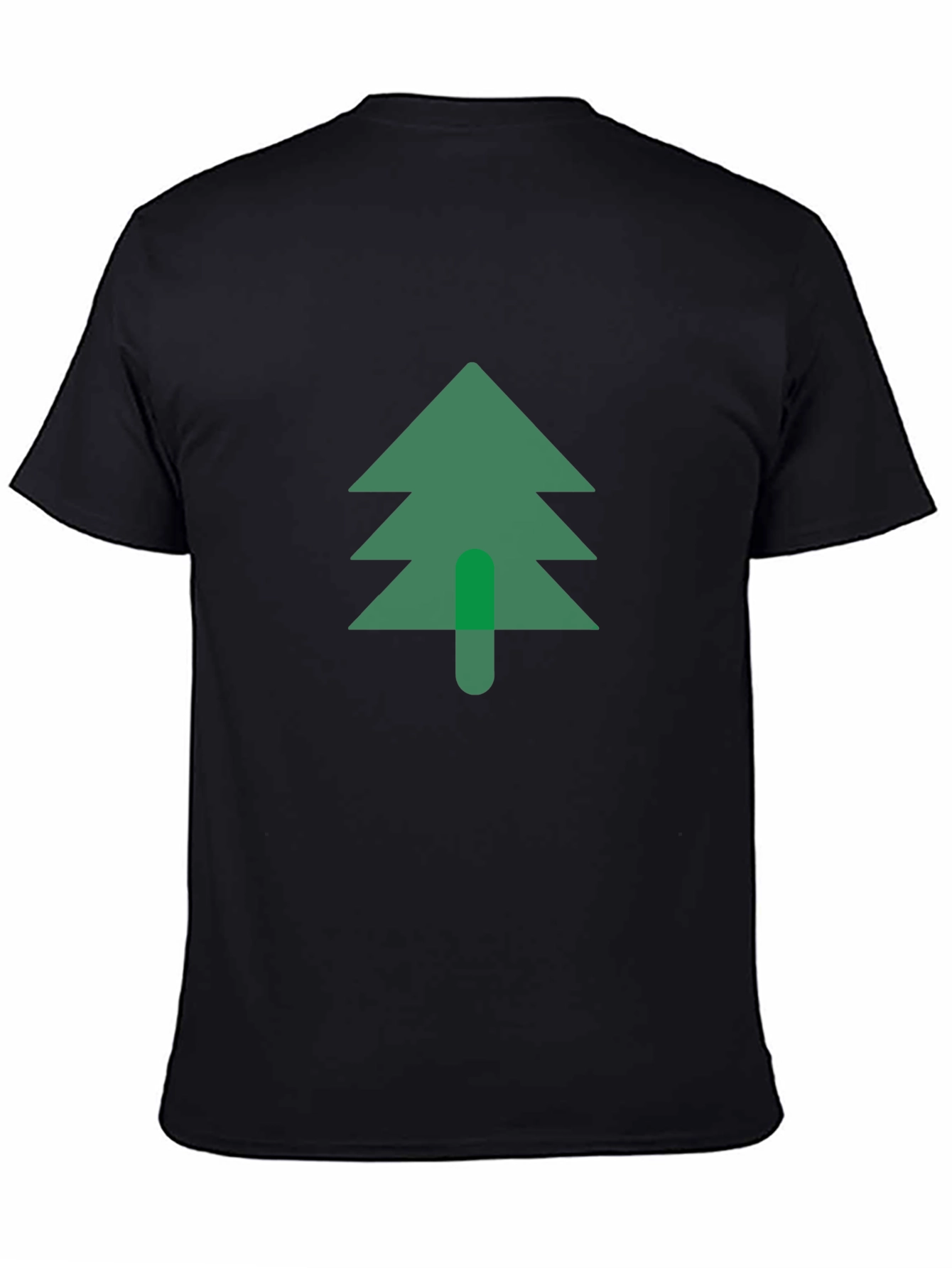 Green Tree Graphic Black T-Shirt