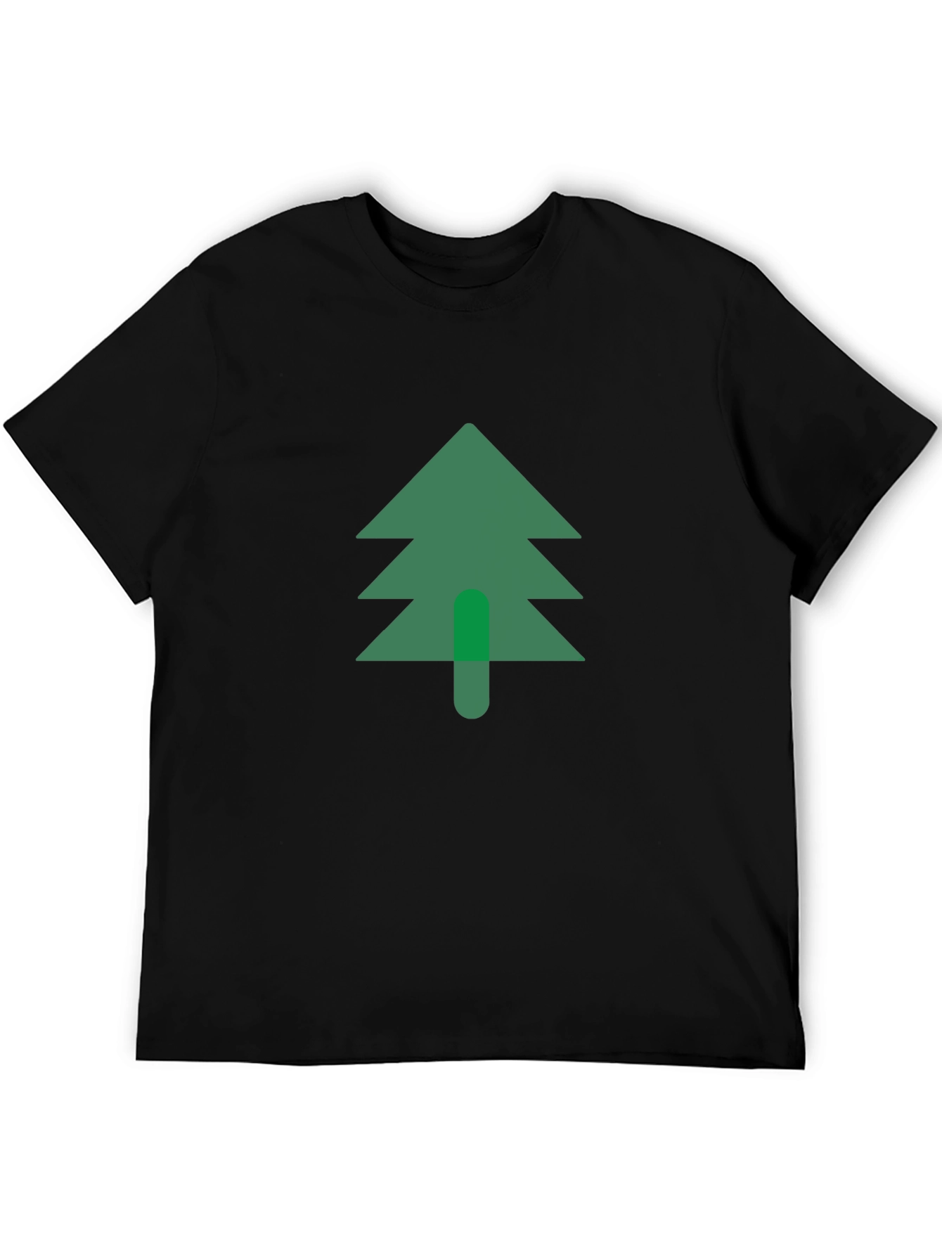 Green Tree Graphic Black T-Shirt