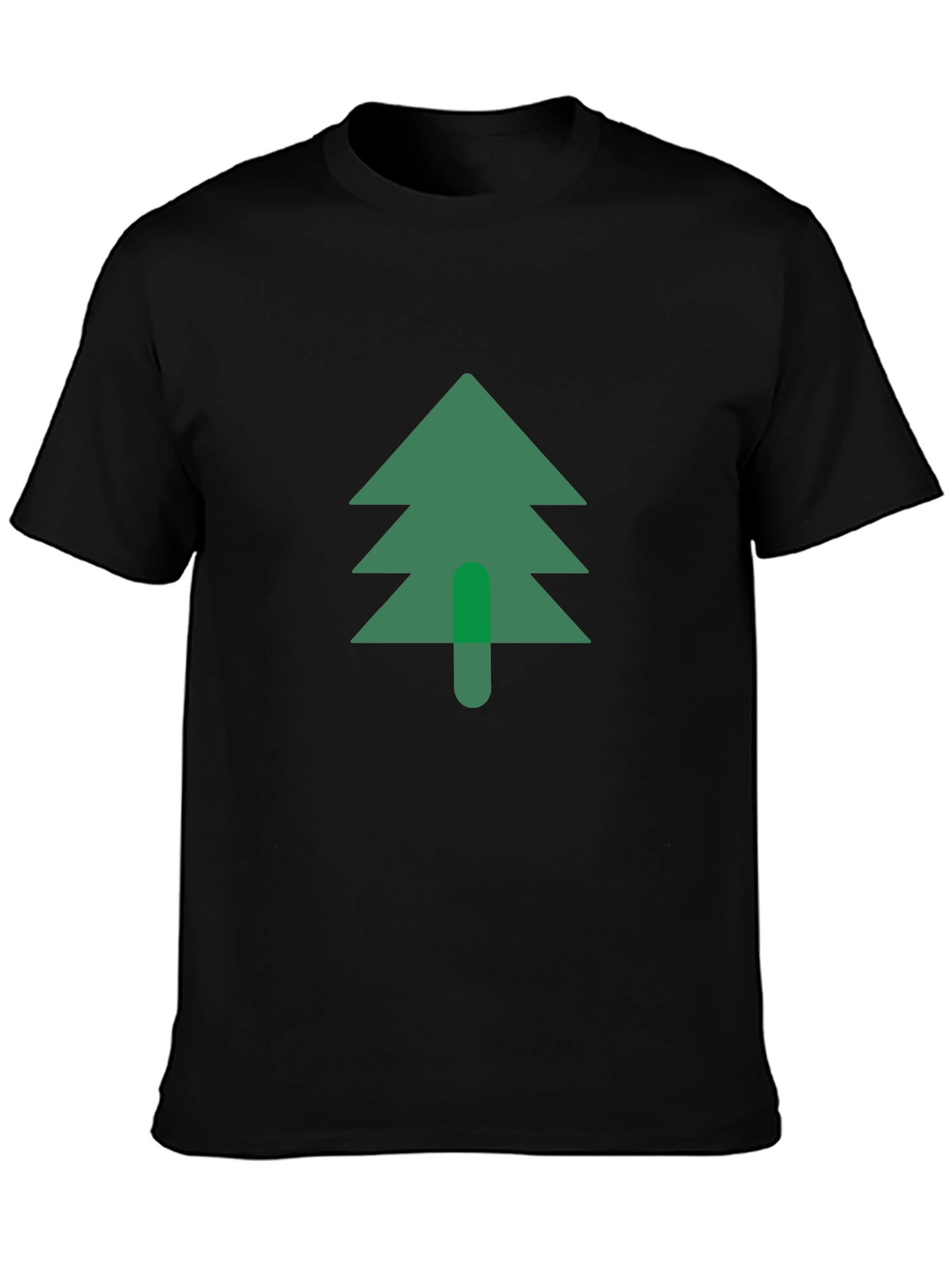 Green Tree Graphic Black T-Shirt