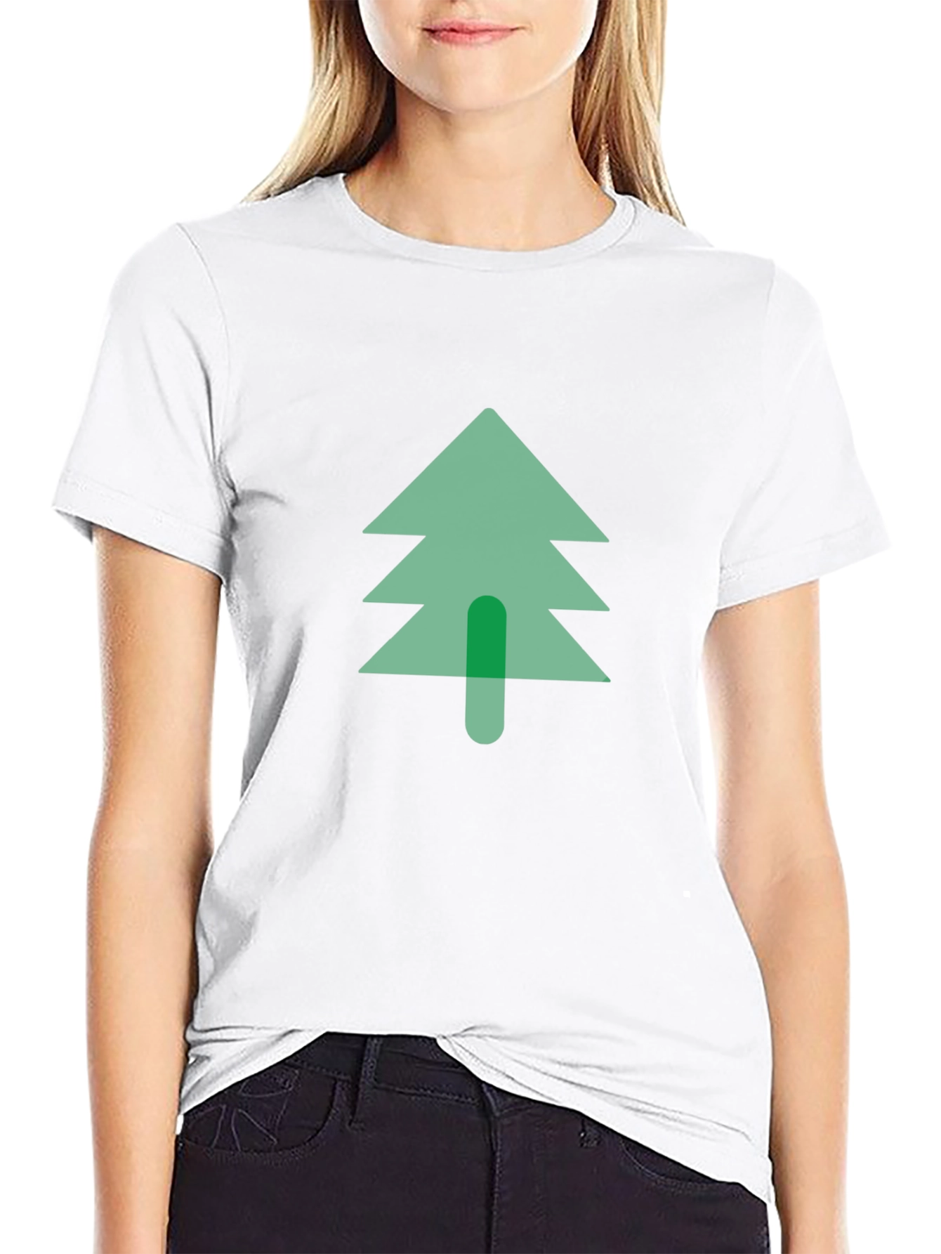 Green Tree Graphic Black T-Shirt