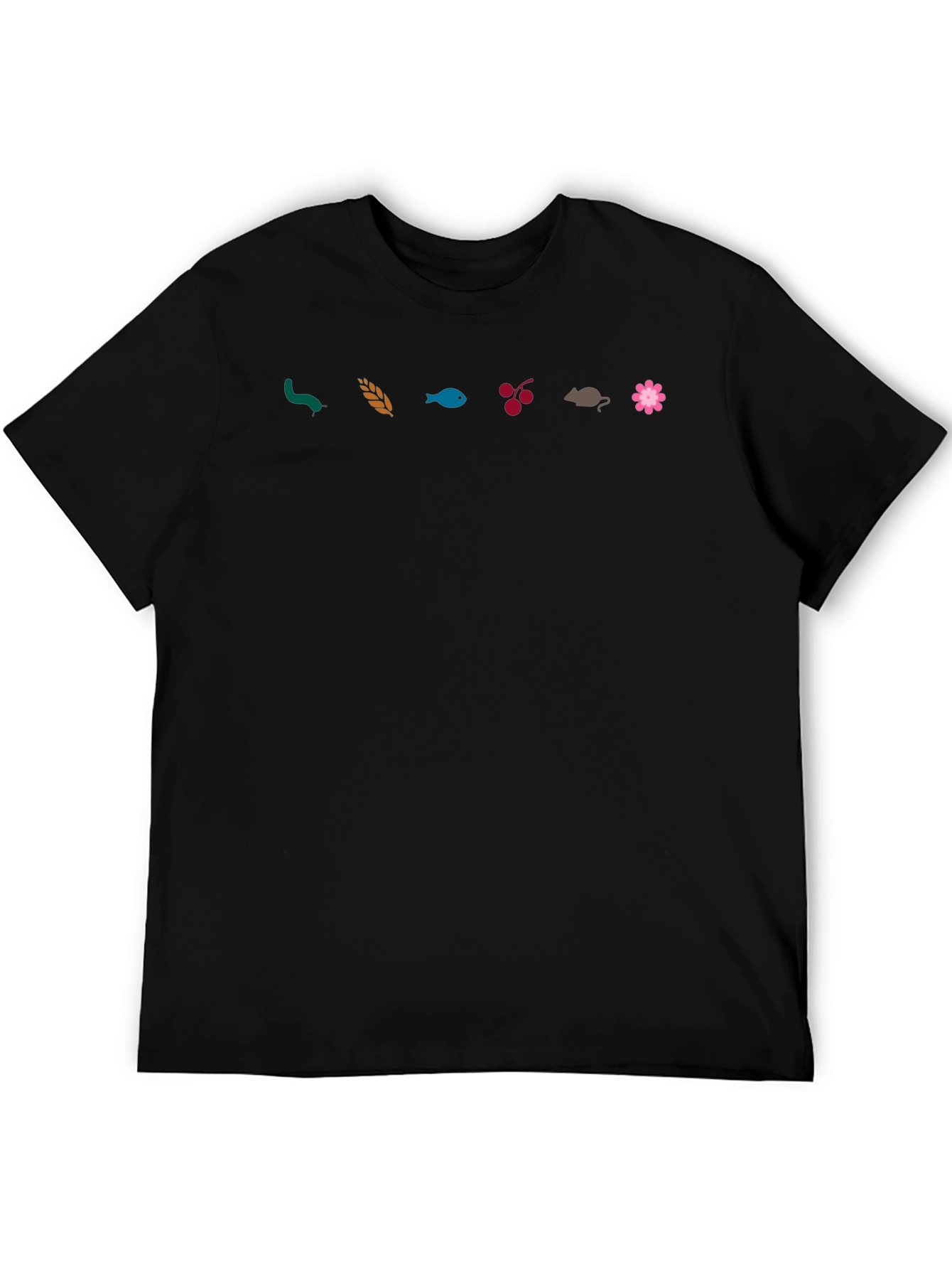 Nature-Themed Graphic T-Shirt - Black