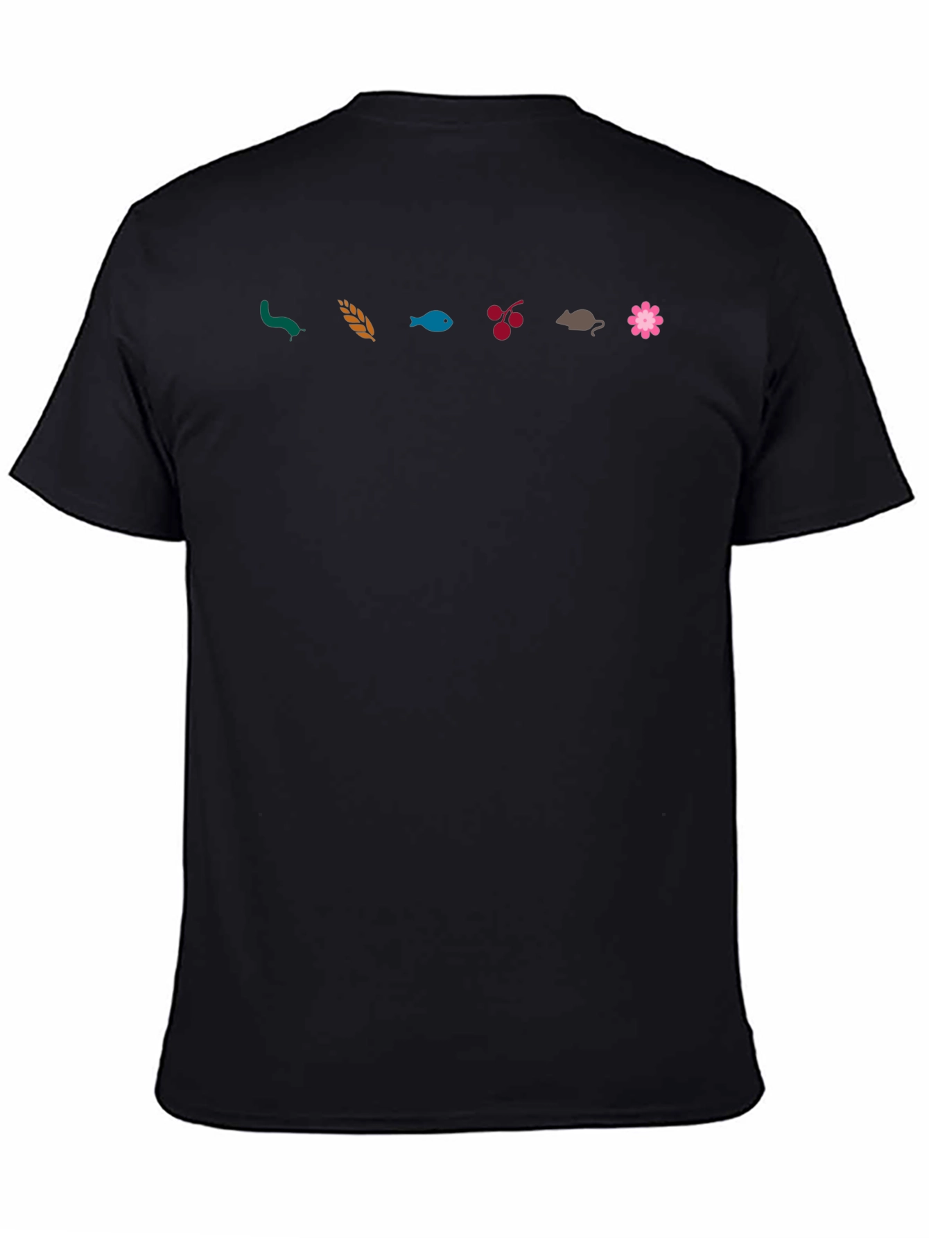 Nature-Themed Graphic T-Shirt - Black