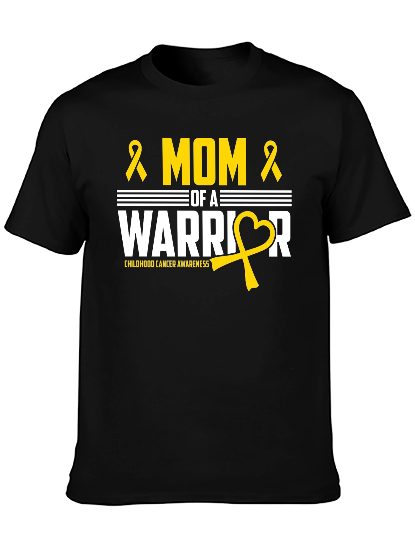Mom of a Warrior Childhood Cancer Awareness T-Shirt