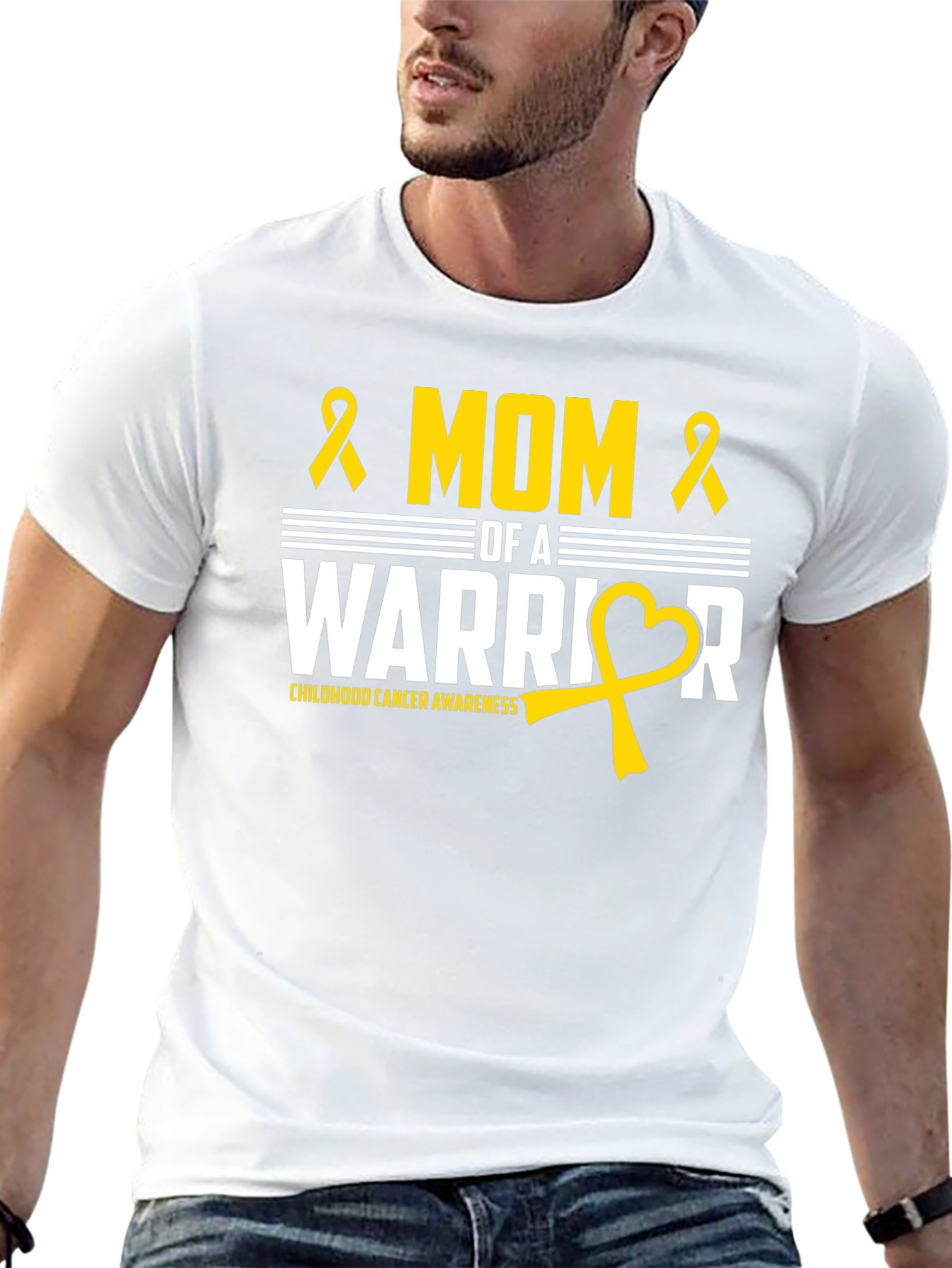 Mom of a Warrior Childhood Cancer Awareness T-Shirt