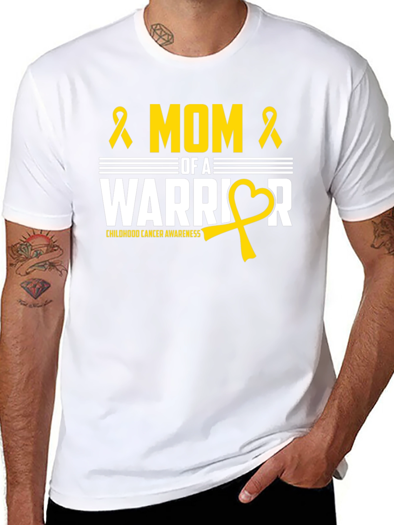 Mom of a Warrior Childhood Cancer Awareness T-Shirt