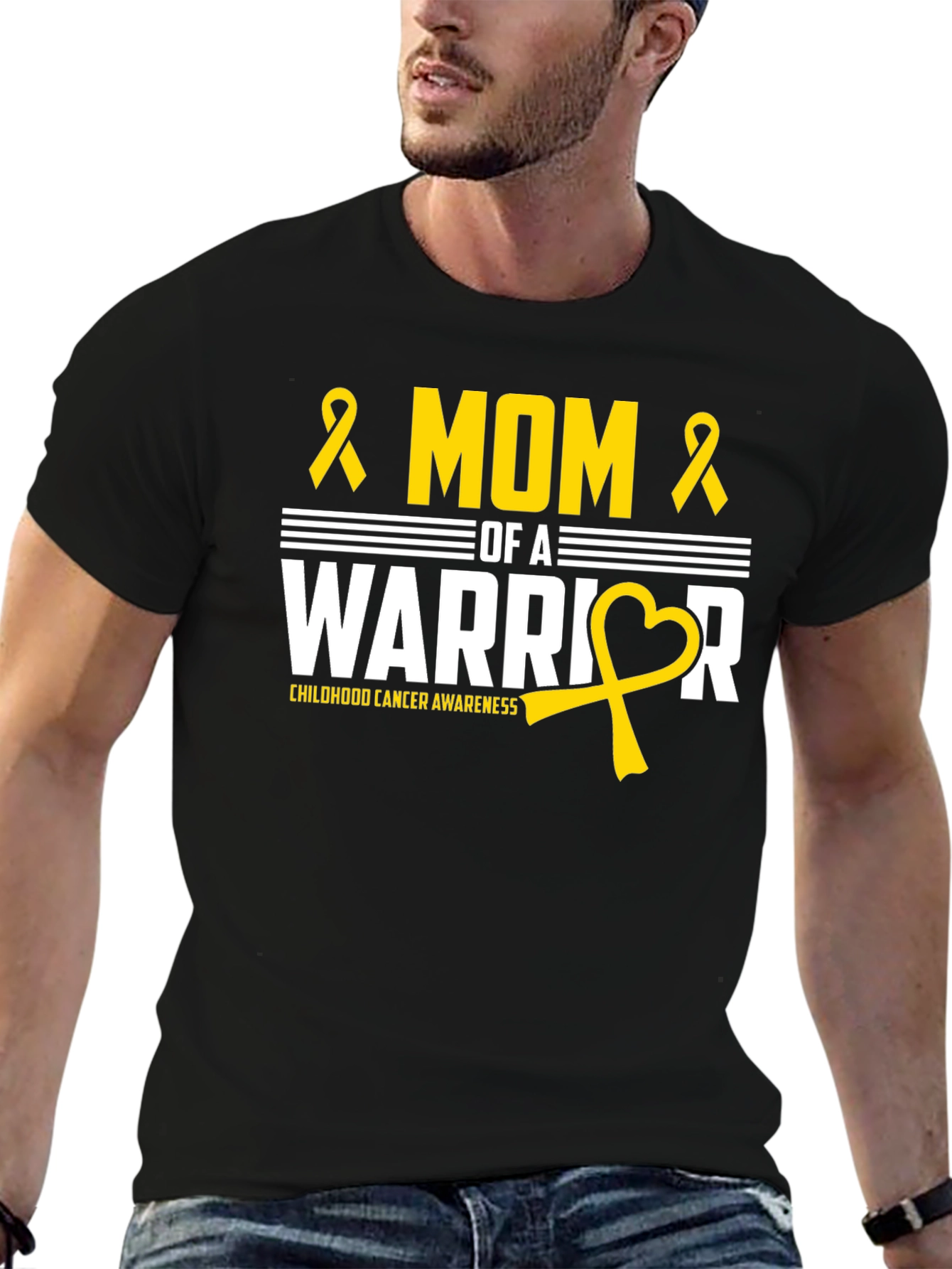 Mom of a Warrior Childhood Cancer Awareness T-Shirt