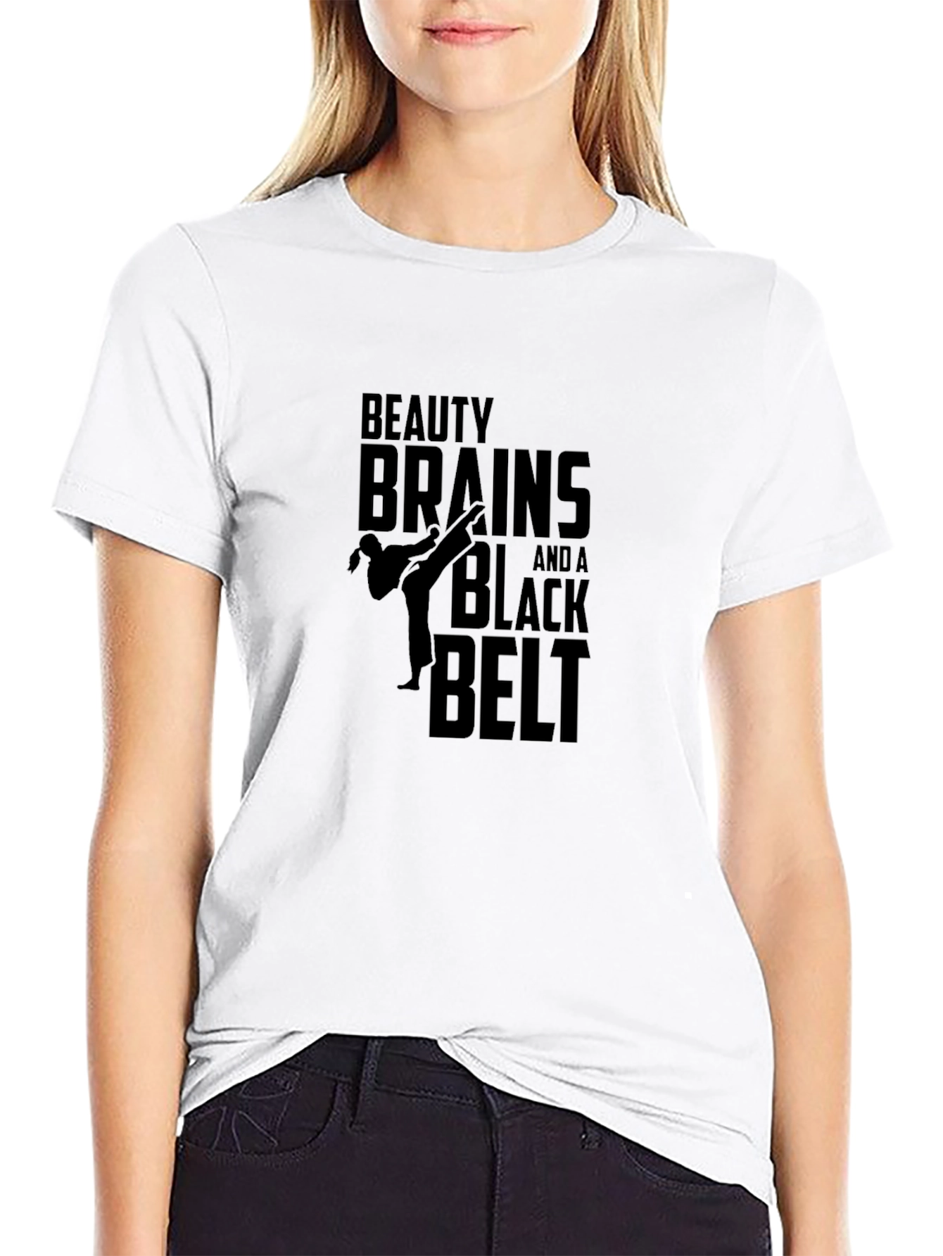 Beauty Brains Black Belt T-Shirt