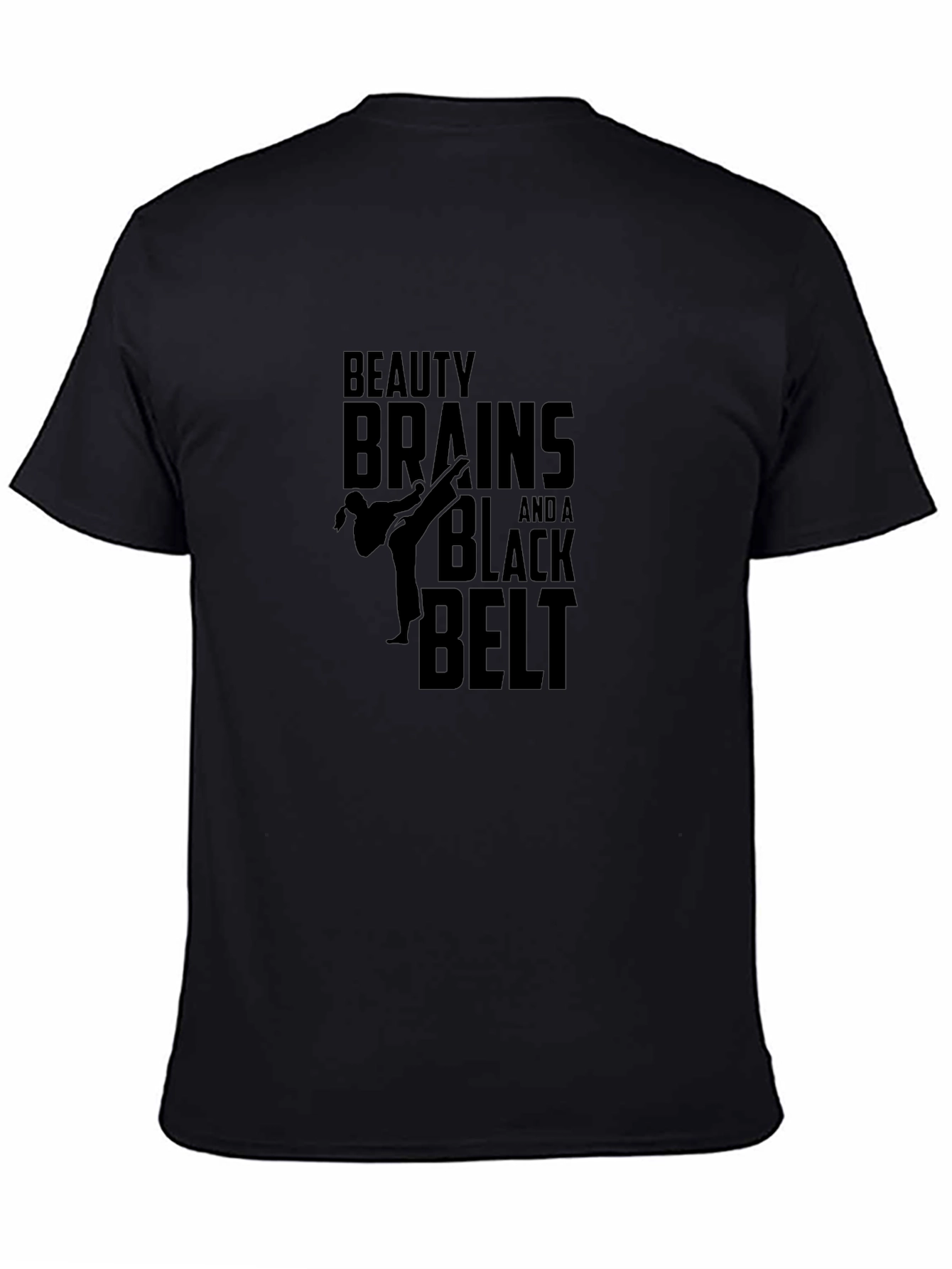 Beauty Brains Black Belt T-Shirt