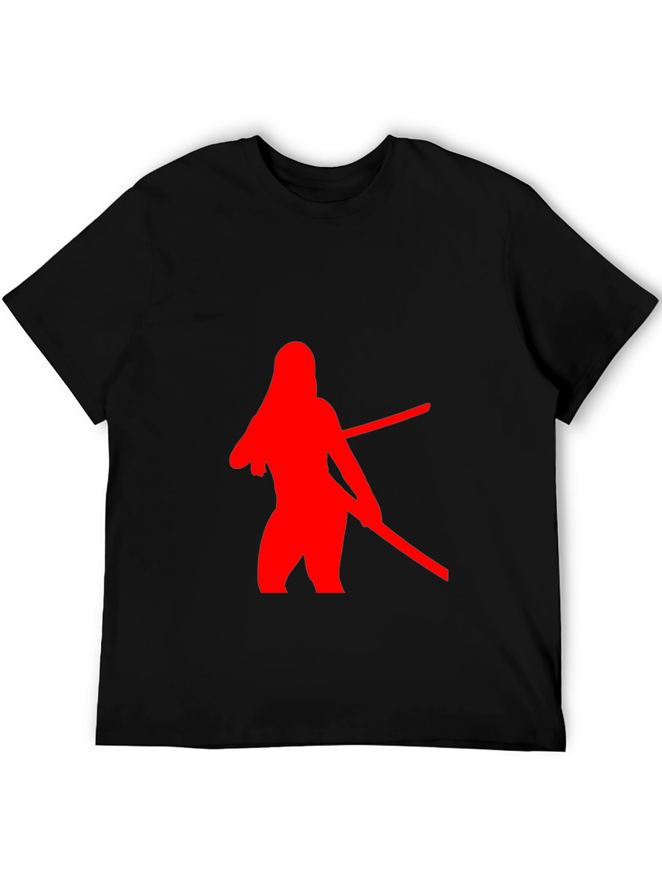 Red Silhouette Graphic Black T-Shirt