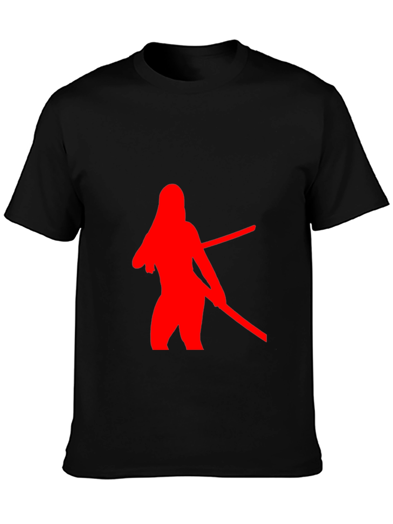 Red Silhouette Graphic Black T-Shirt