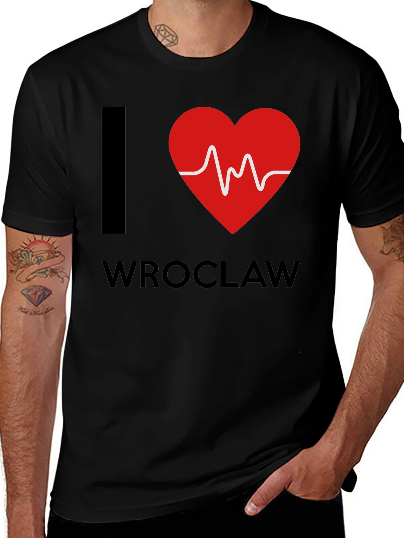 I Love Wroclaw Heartbeat T-Shirt