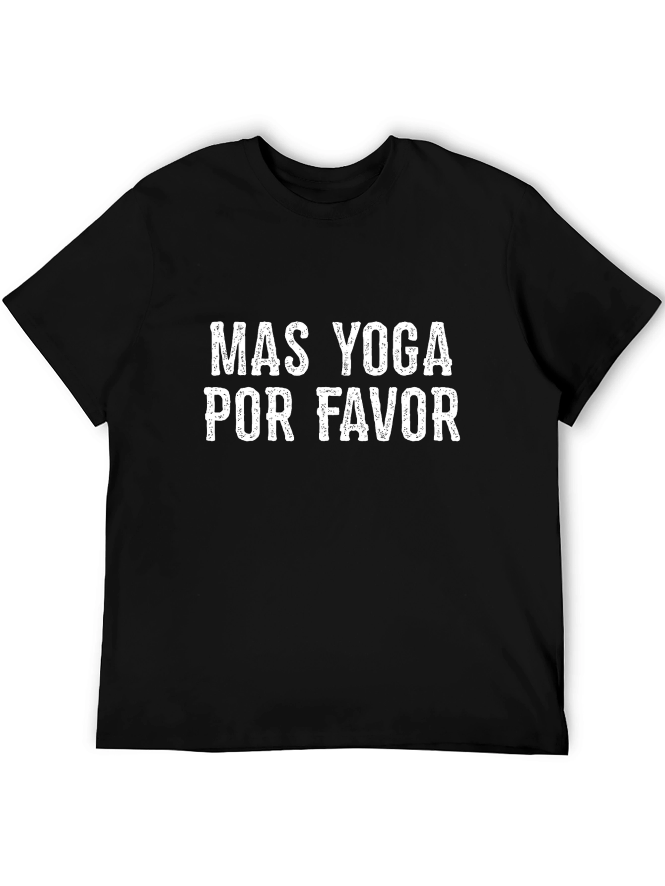 Mas Yoga Por Favor Black Graphic T-Shirt