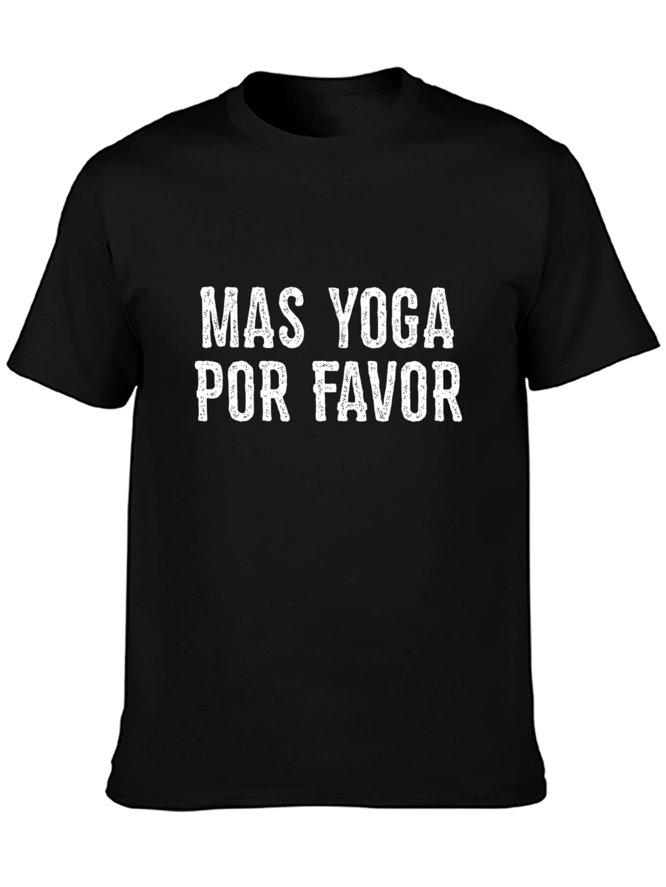 Mas Yoga Por Favor Black Graphic T-Shirt