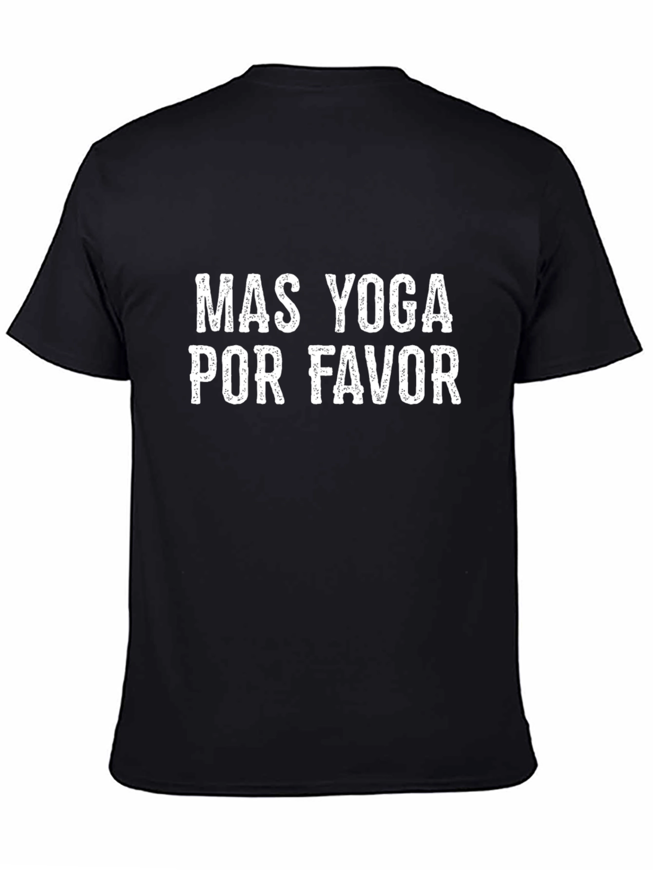 Mas Yoga Por Favor Black Graphic T-Shirt