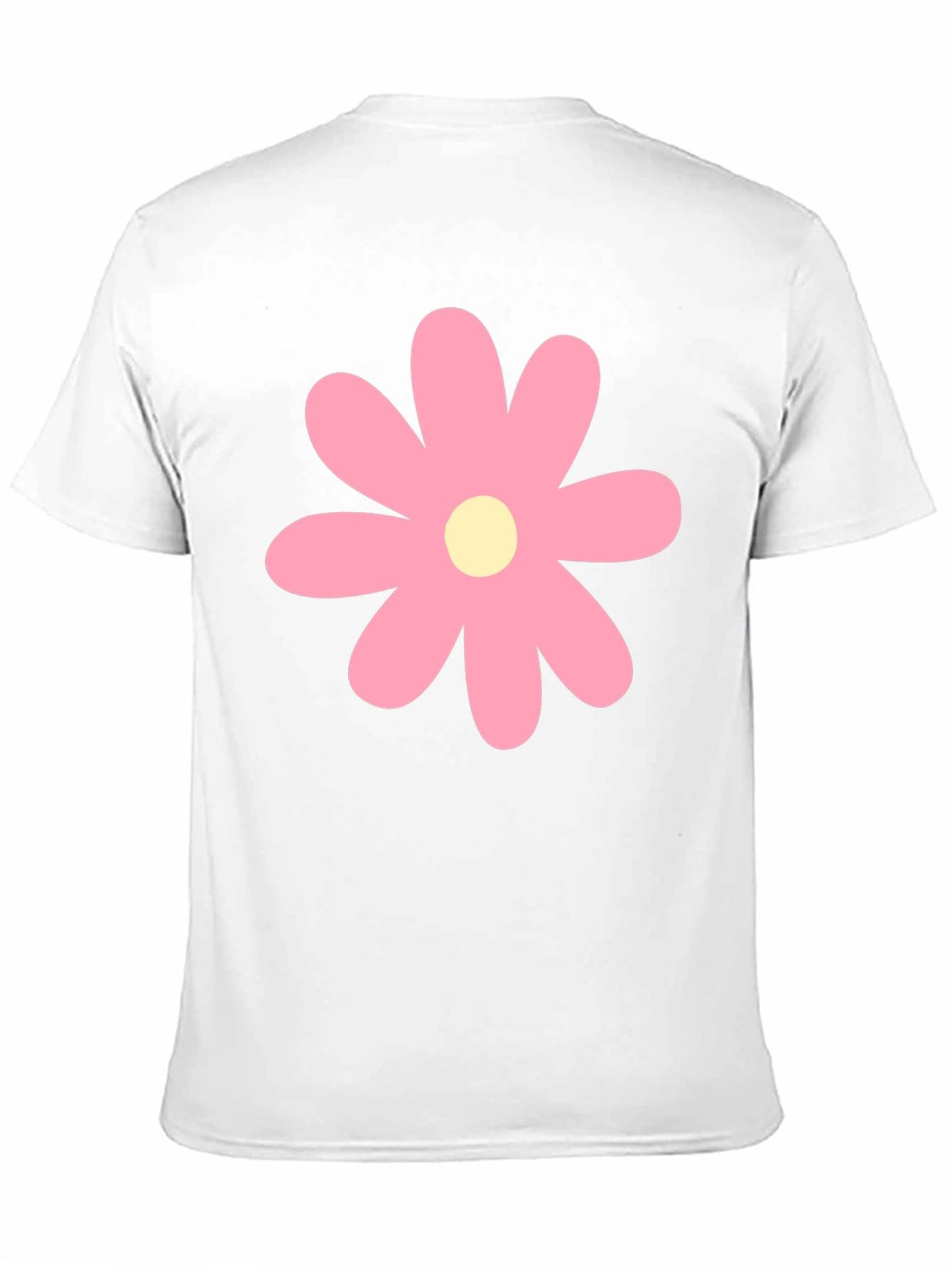 Pink Flower Graphic Print Black T-Shirt